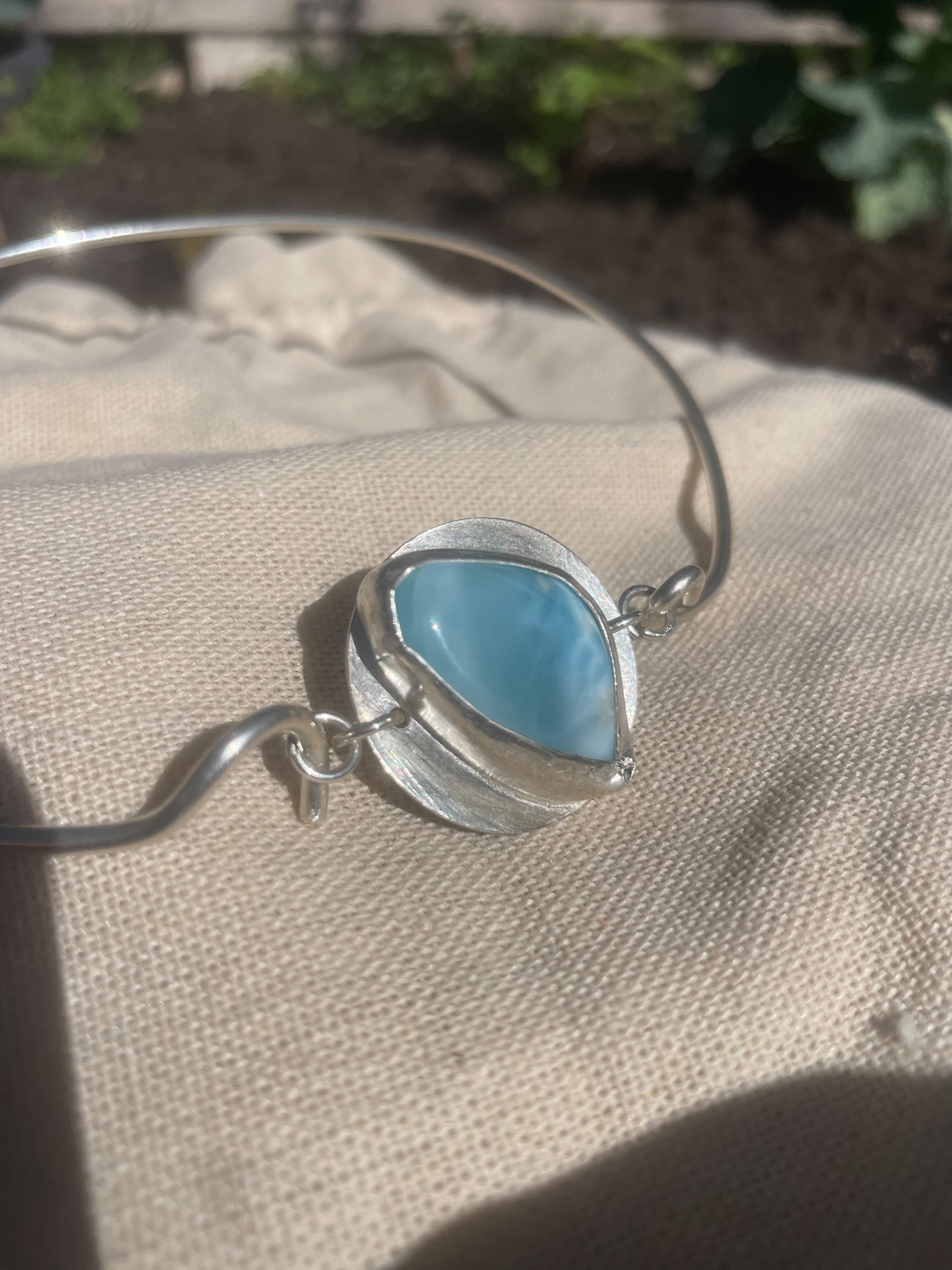 Larimar Collarbone Necklace (Choker) 5A Grade 