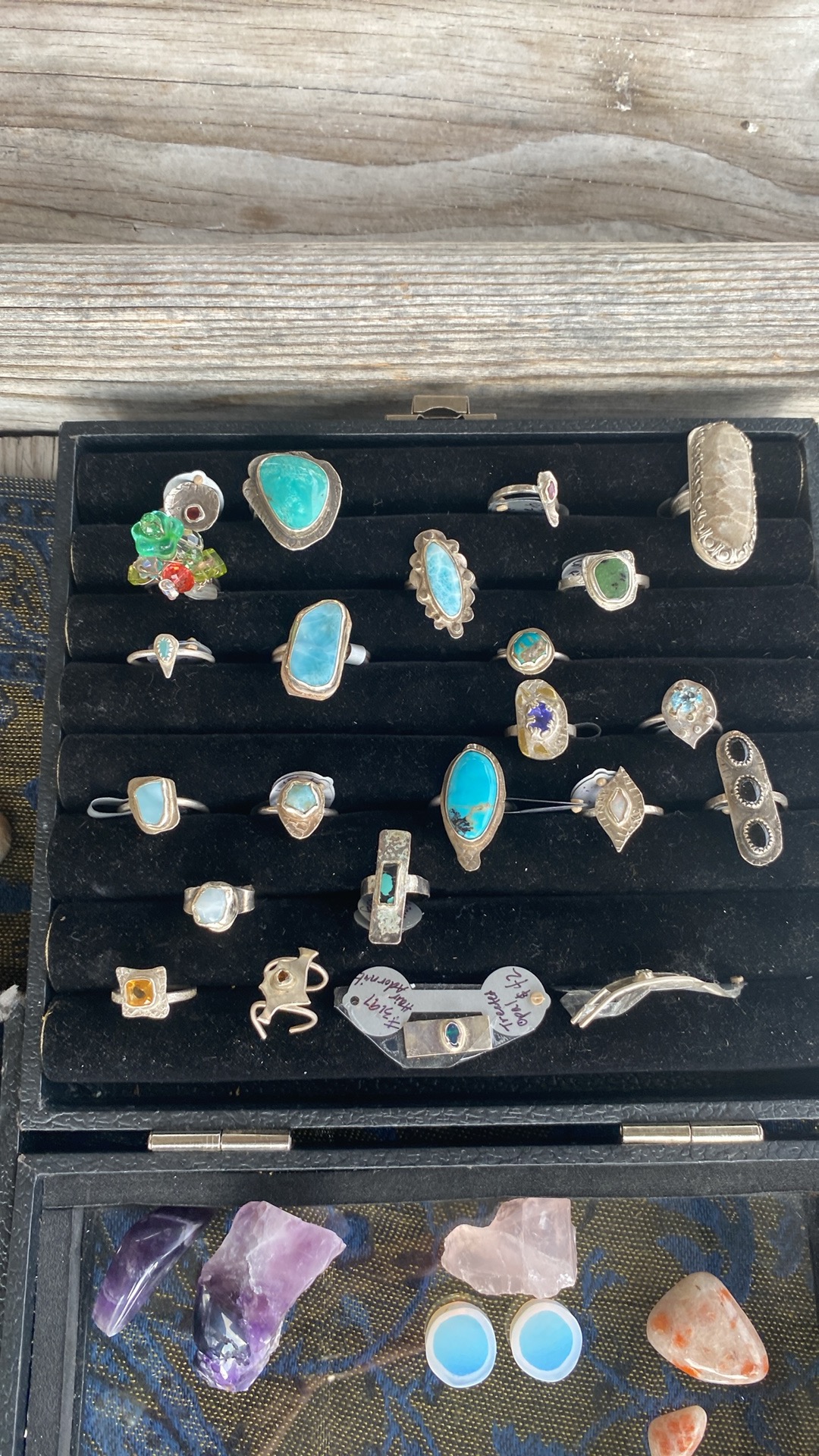 Size 6.5 Tanzanite in .925 Hand-stamped Sterling Silver with 18k Gold Accents