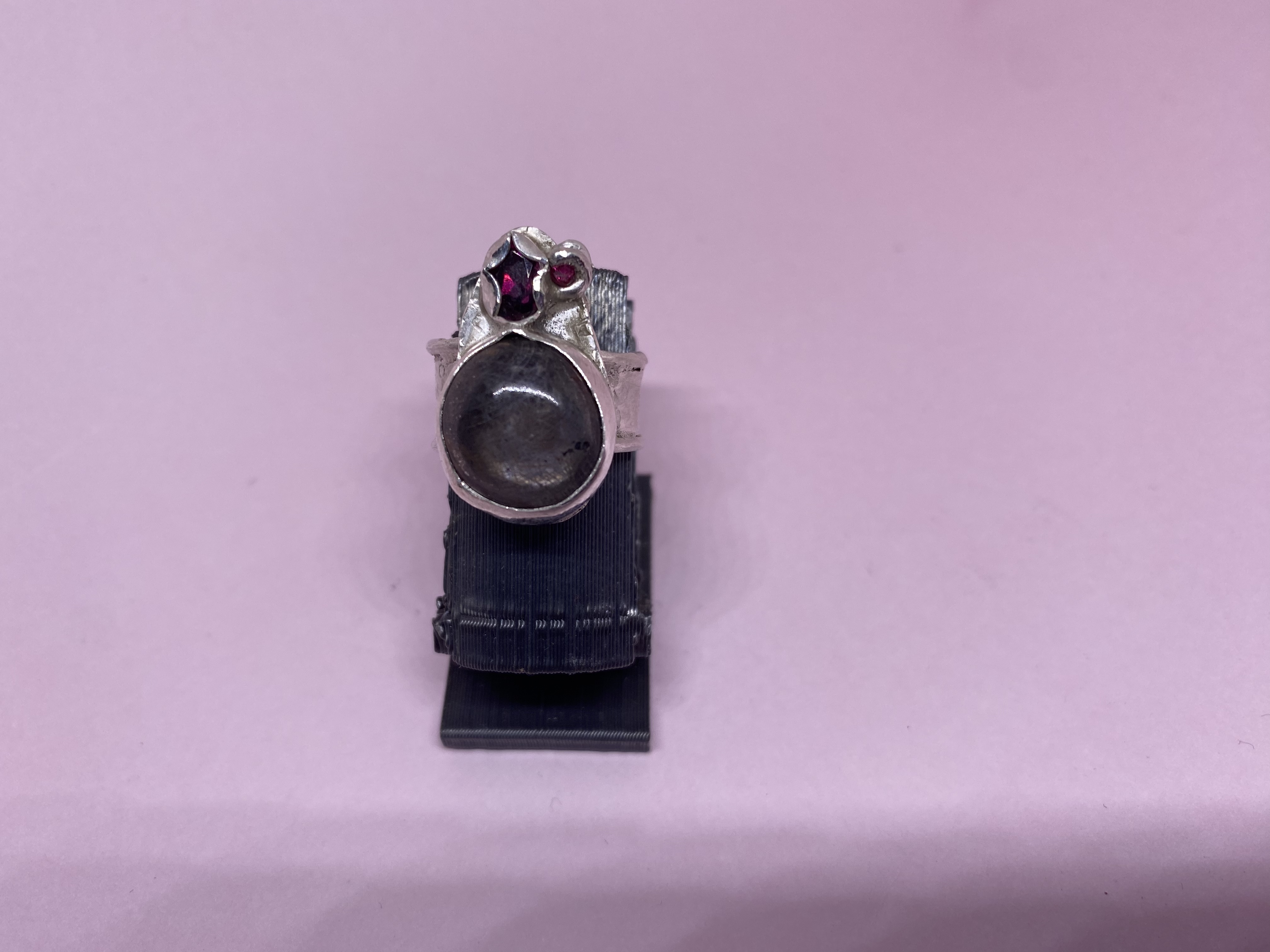 Star Ruby, Amethyst, Brilliant Ruby Size 5 Ring Sterling Silver 
