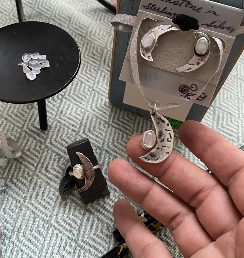 Moonstone Set with Earrings and Pendant All Solid Sterling Silver .925 Metals