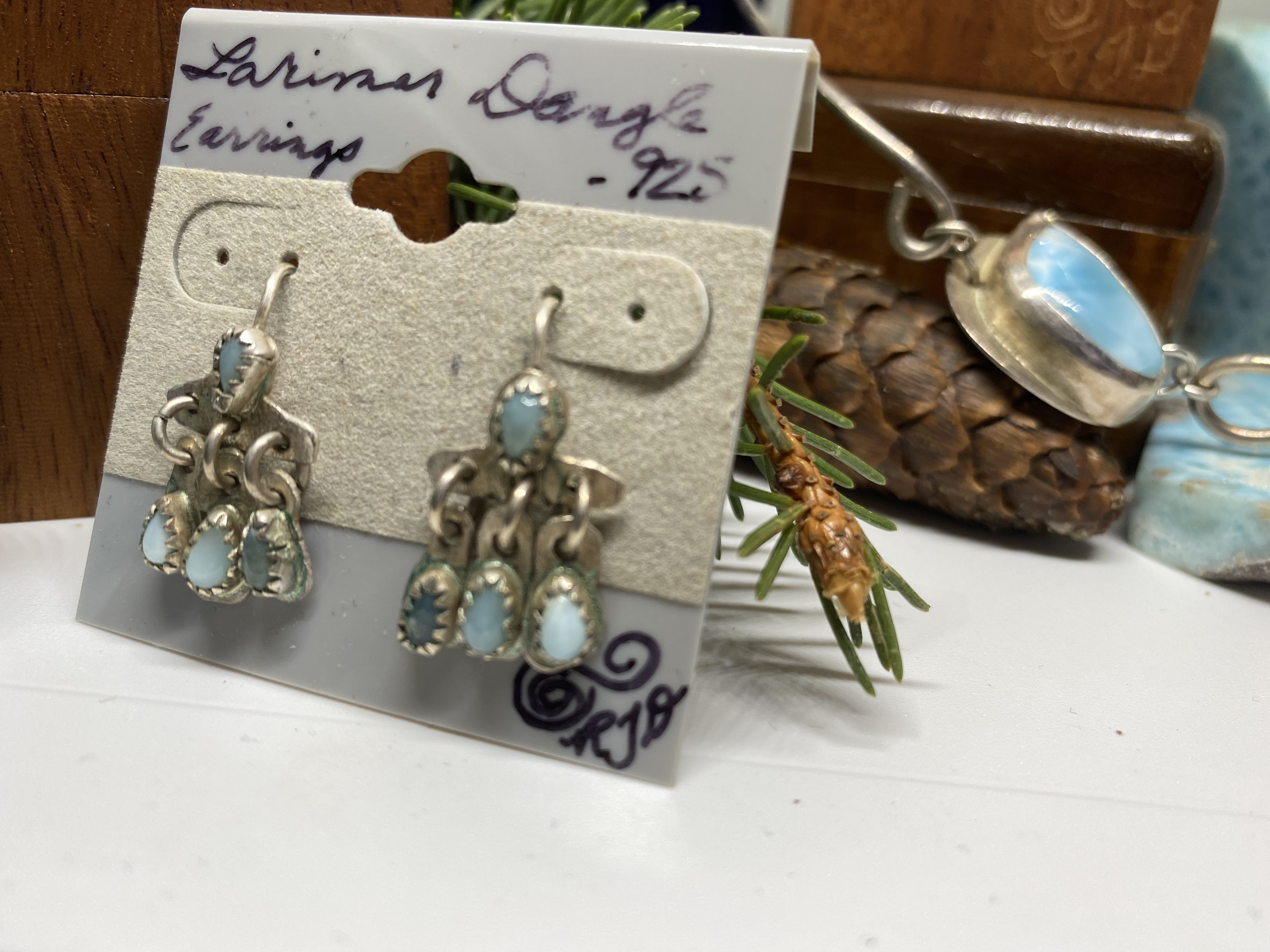 Mini Larimar Dangle Earrings