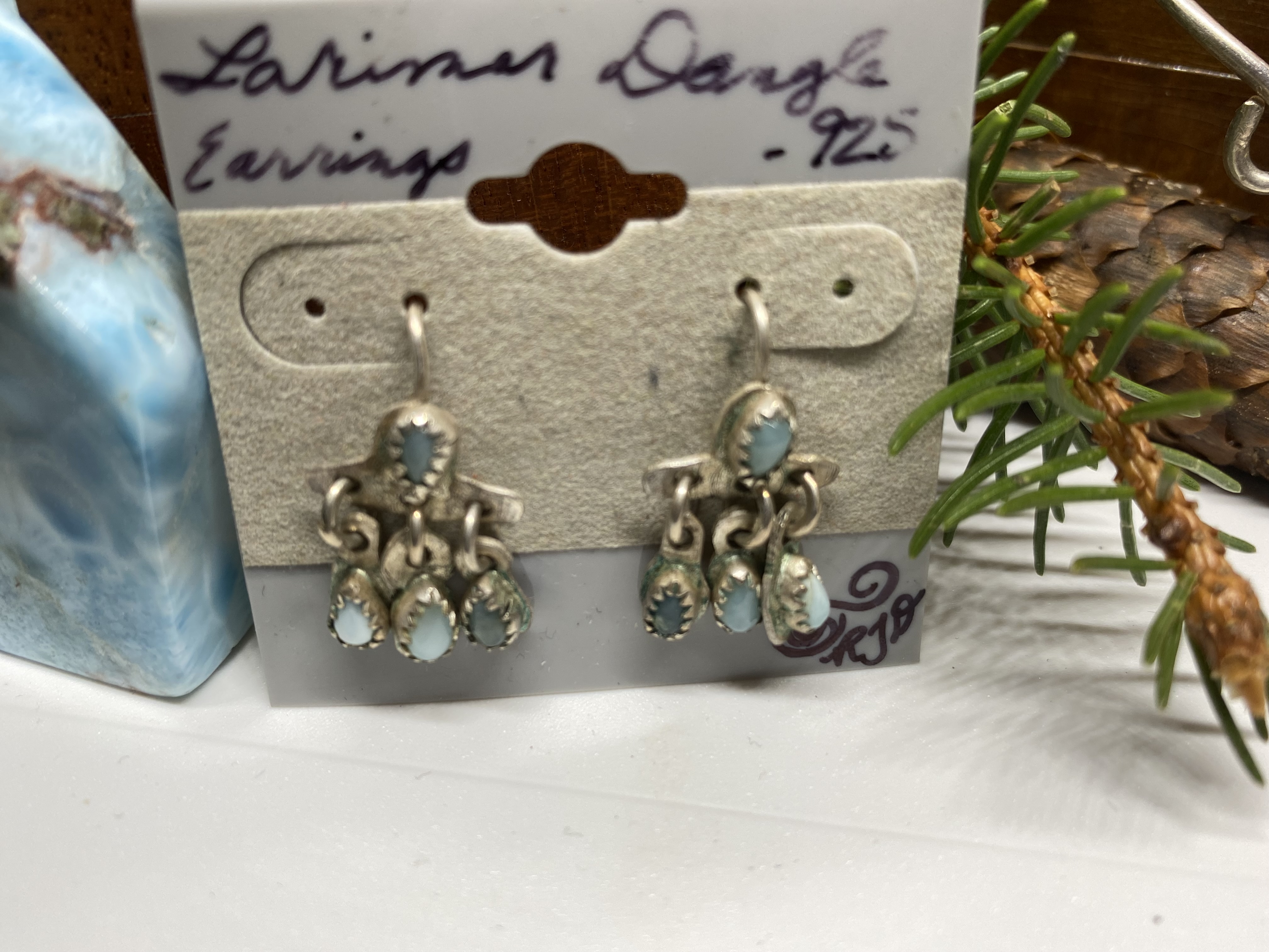 Mini Larimar Dangle Earrings