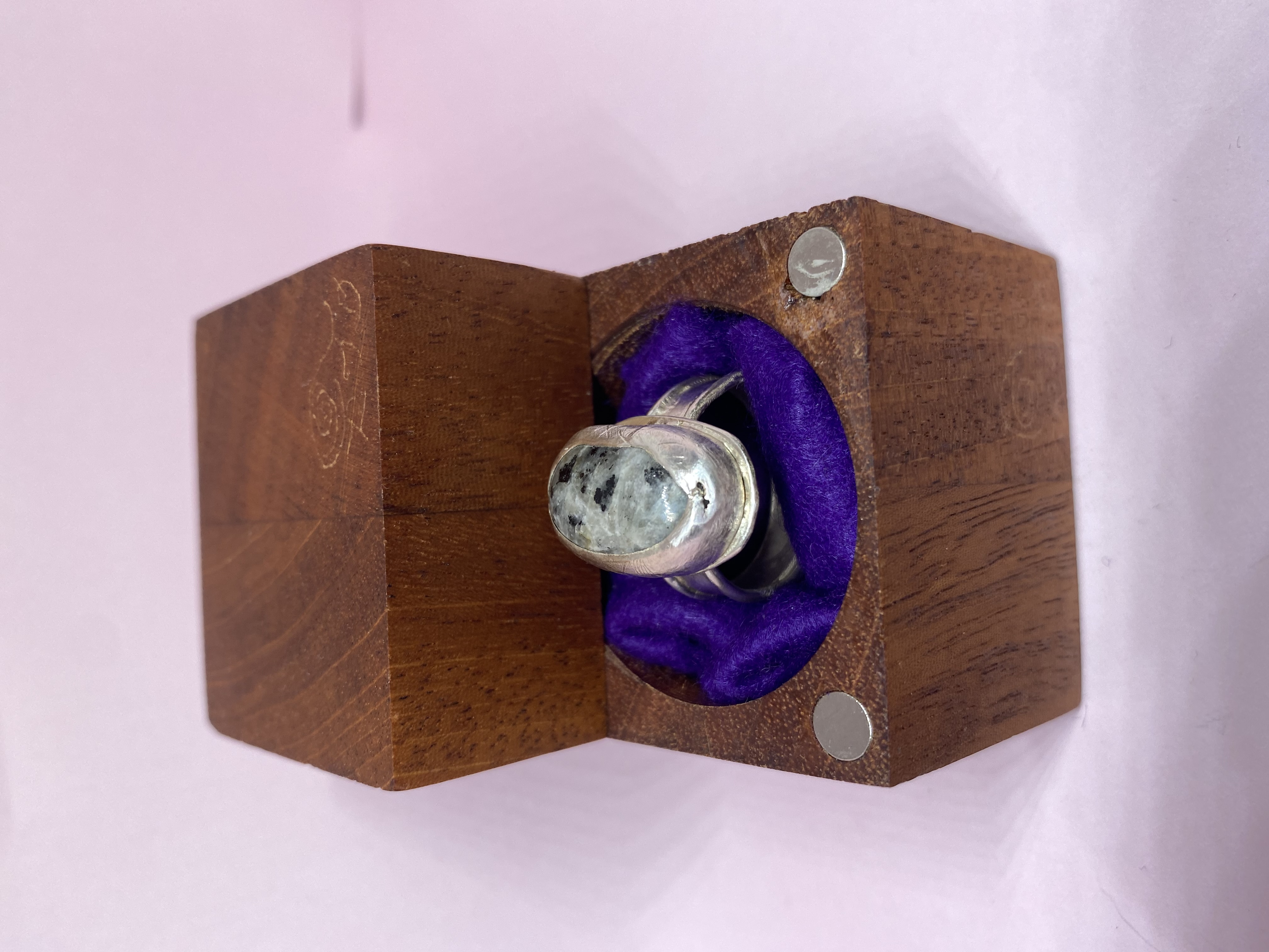 Michigan Yooper Sodalite Cabochon Cut By Lapidary Artist Dakota Tucker Size 10 Ring in .925 Sterling Silver