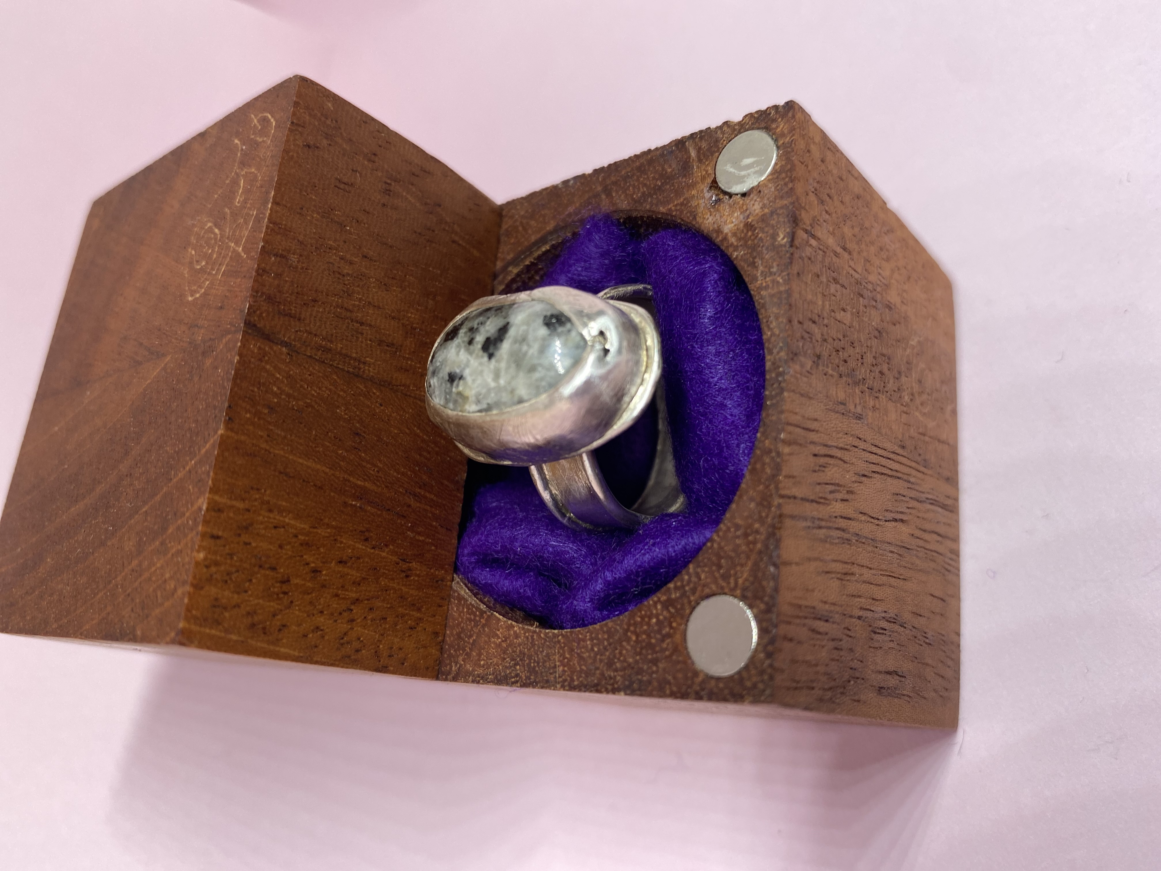 Michigan Yooper Sodalite Cabochon Cut By Lapidary Artist Dakota Tucker Size 10 Ring in .925 Sterling Silver