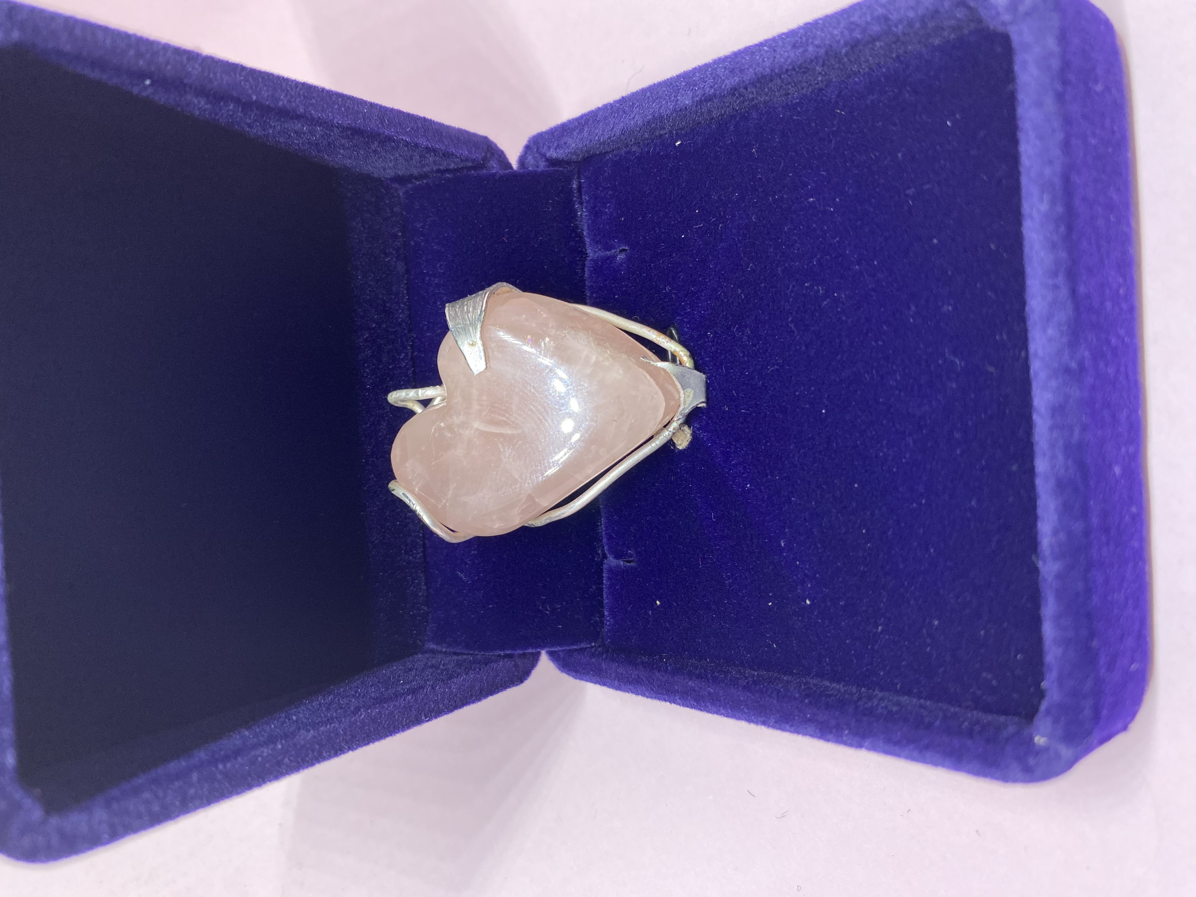 Rose Quartz Heart Pendant in Sterling Silver