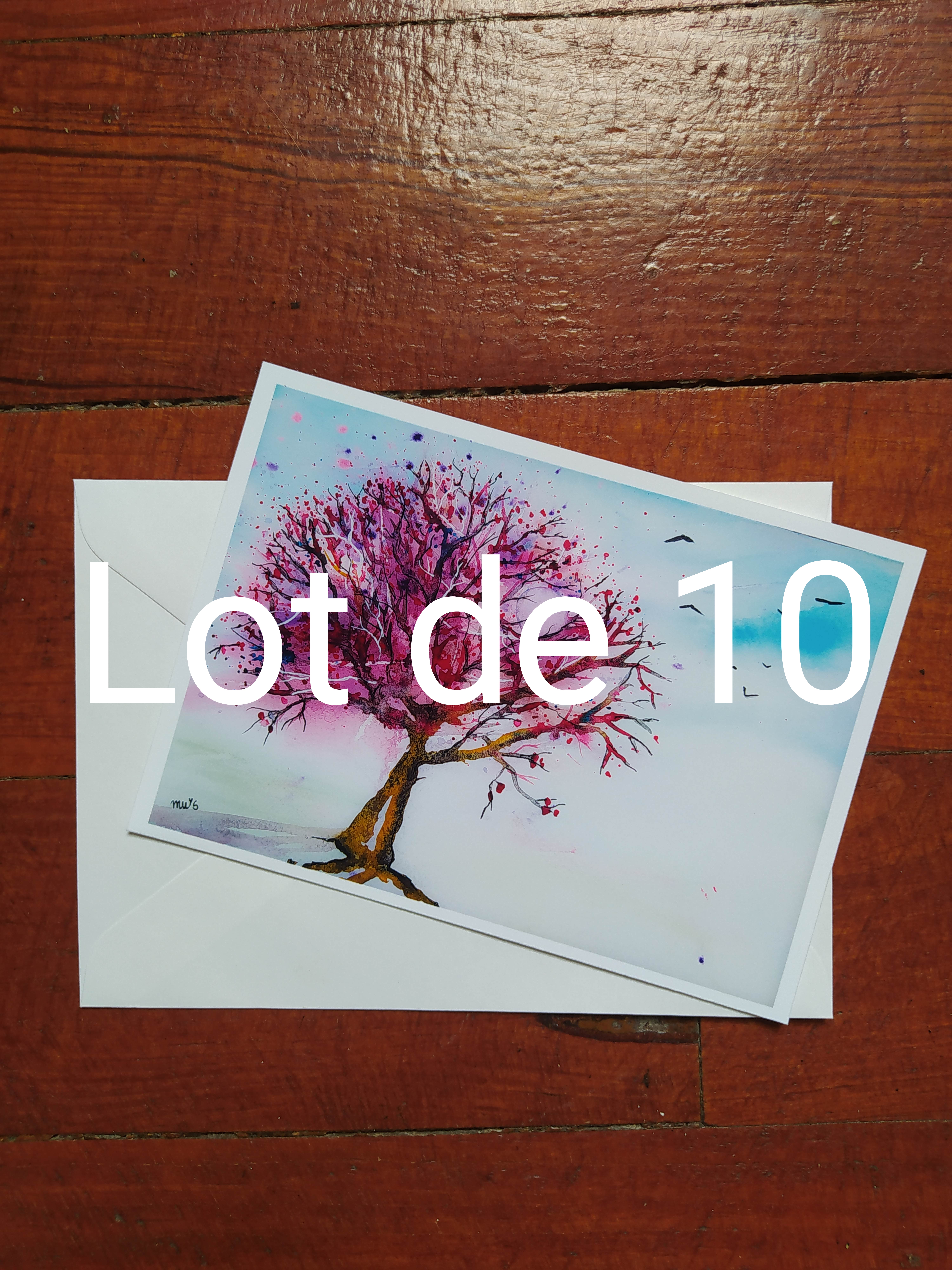 Lot de 10 Cartes avec enveloppe