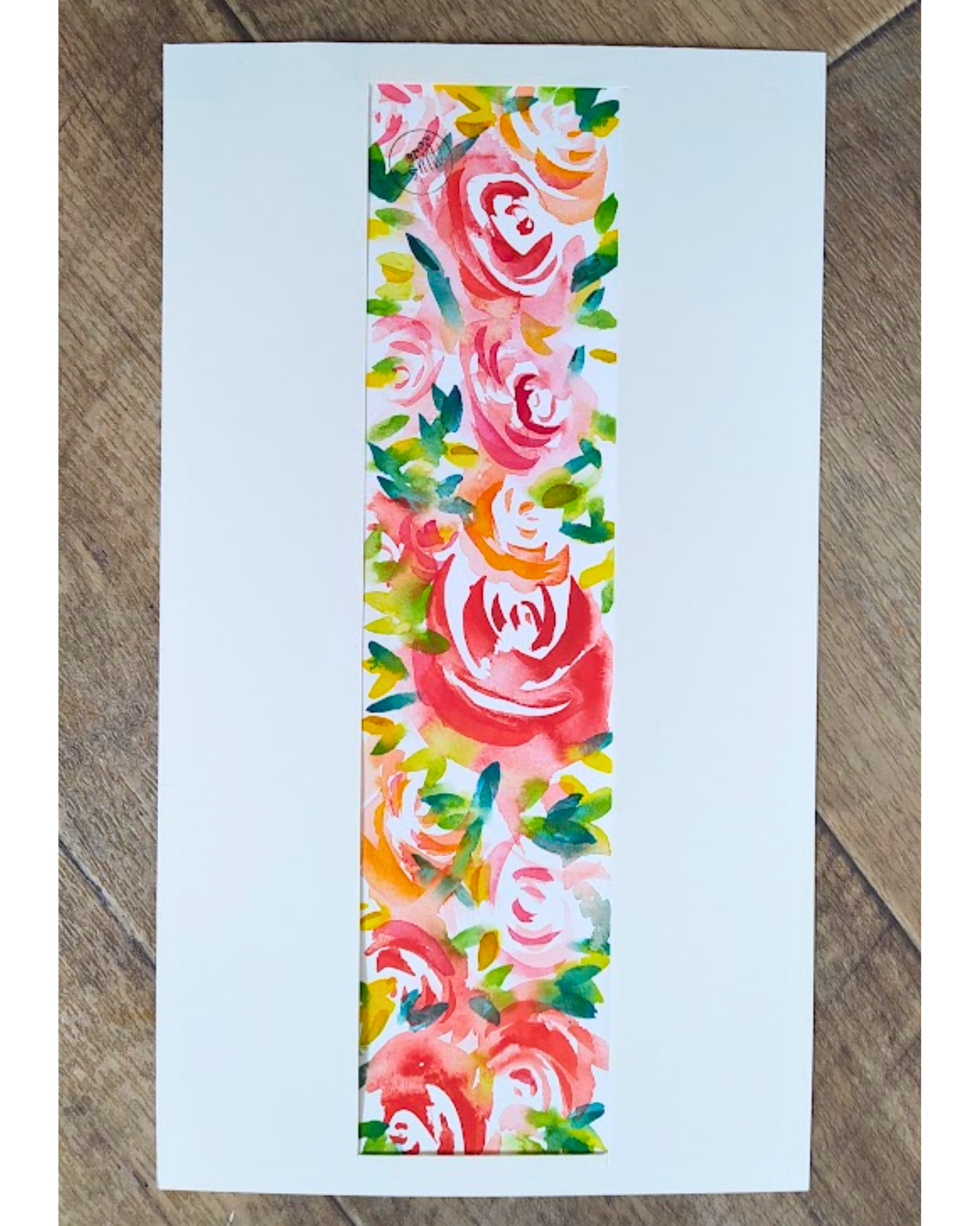 Roses à l'aquarelle-format long