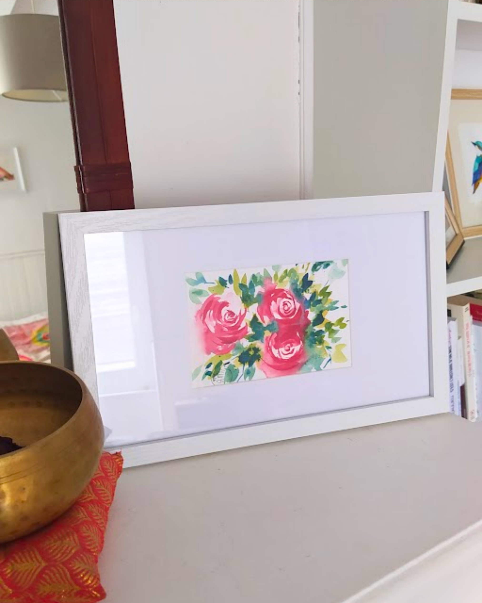 Roses à l'aquarelle-format a6