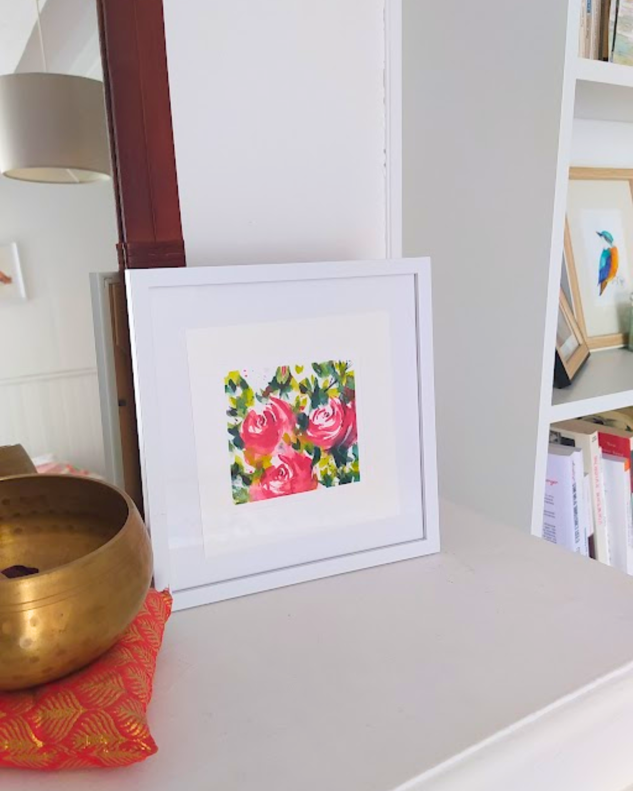 Roses à l'aquarelle-format carré