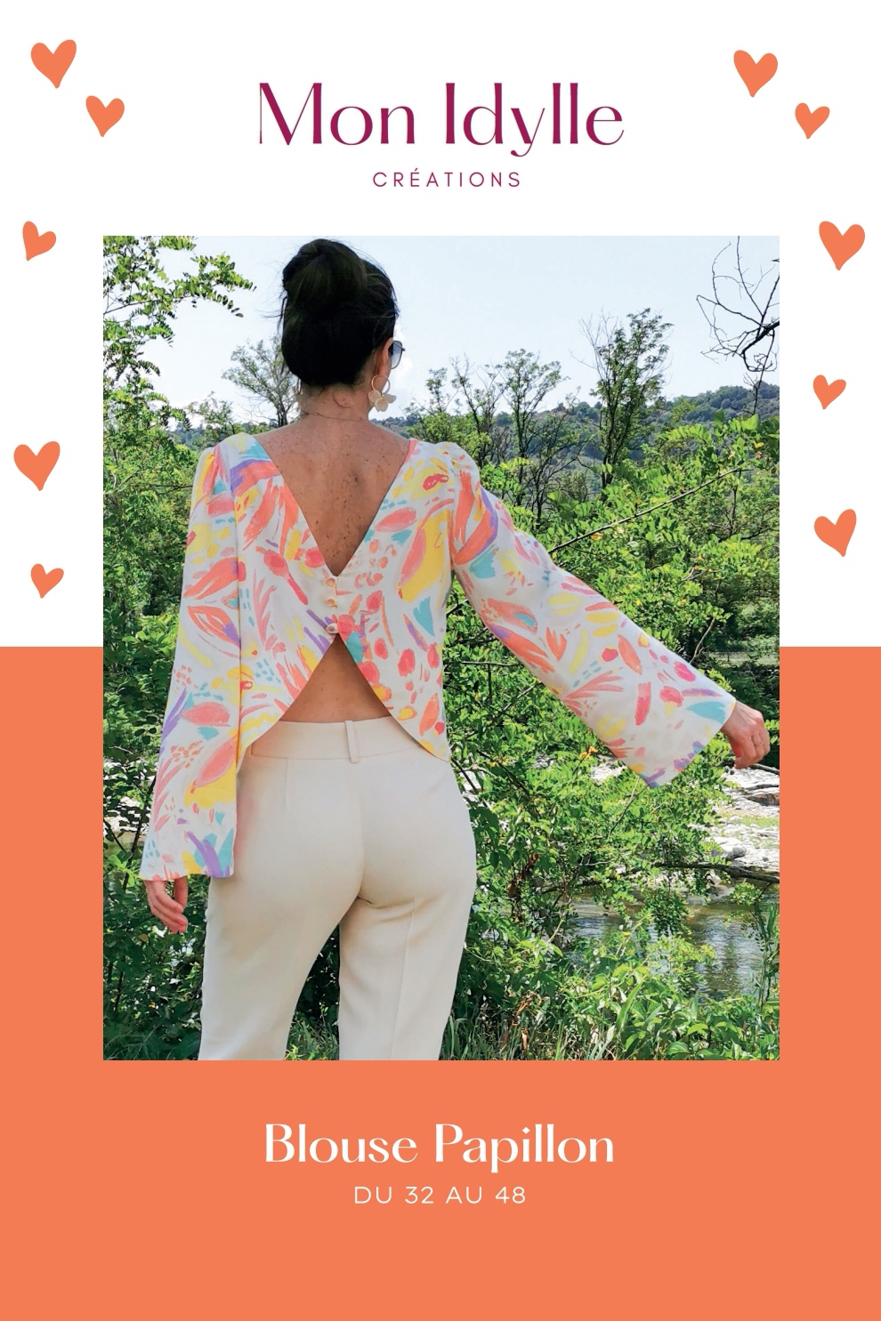 BLOUSE PAPILLON - POCHETTE