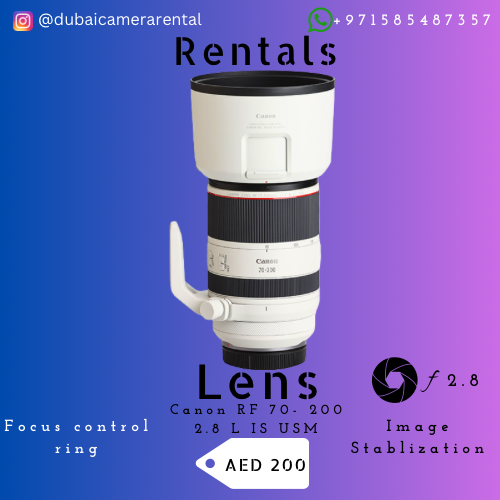 Camera Lens Canon RF 70 200 f2.8 L IS USM for Rent