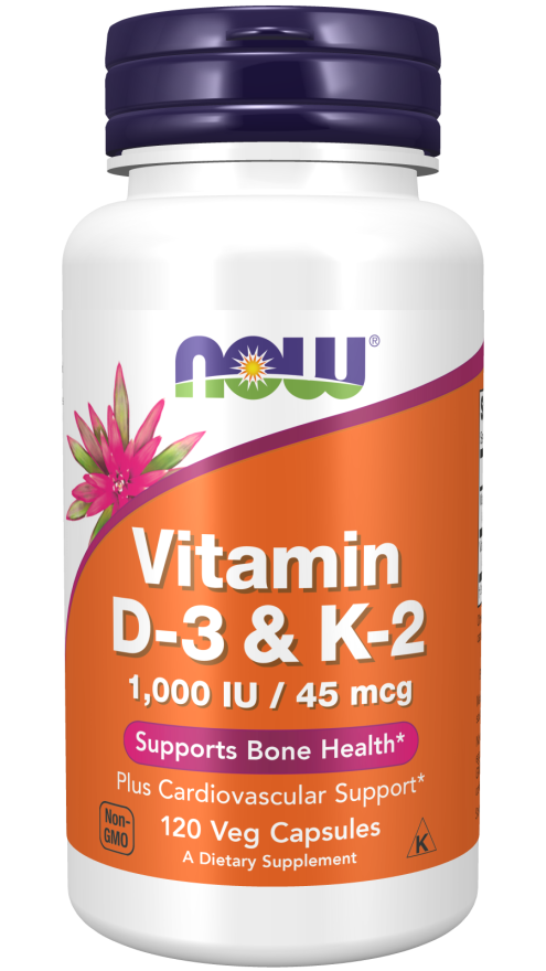 NOW Vitamin D-3 & K-2 120 Caps