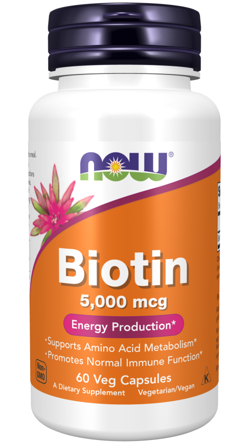 NOW Biotin 5000mcg 60 Capsules