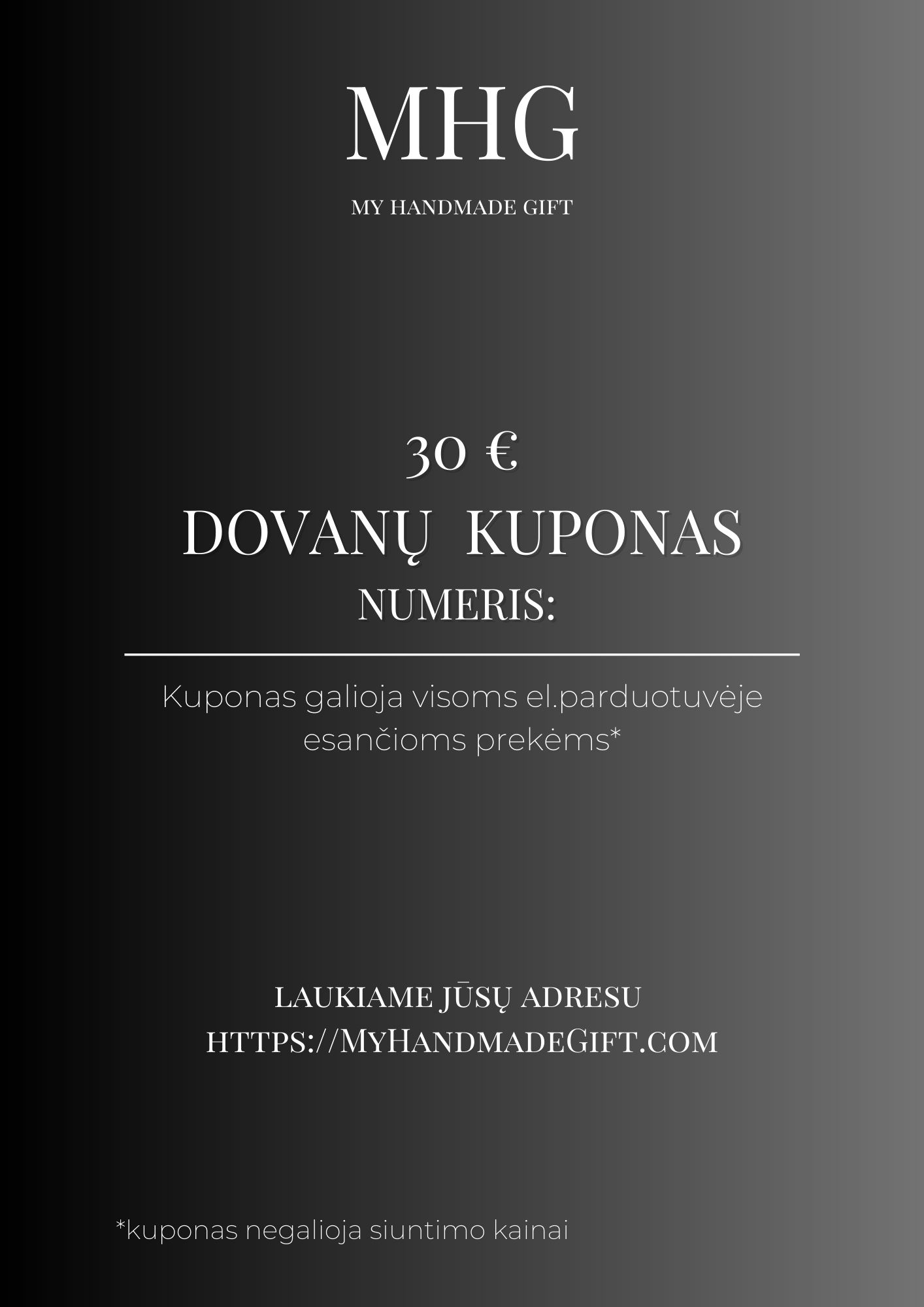 Dovanų kuponai norimai sumai