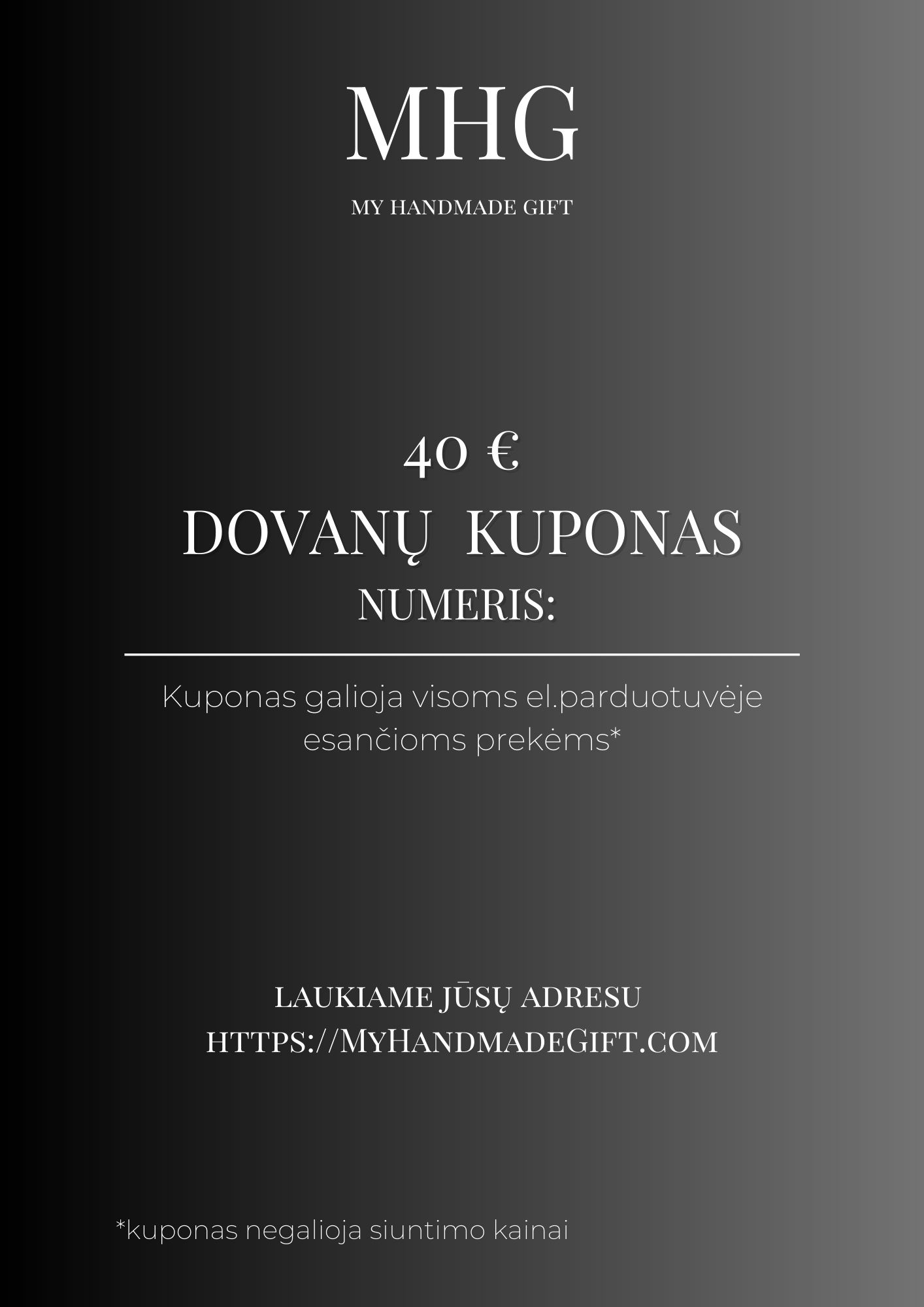 Dovanų kuponai norimai sumai