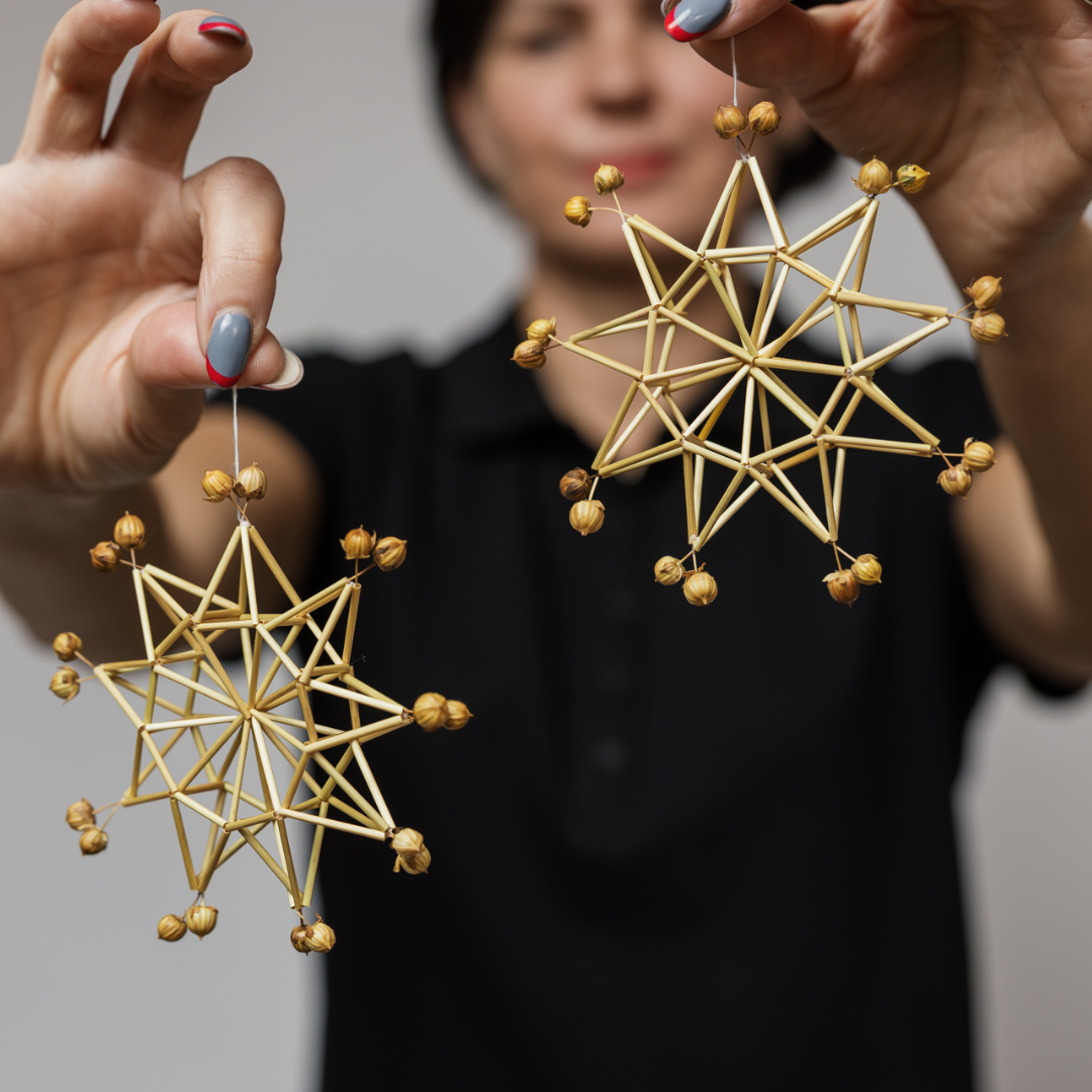 Šiaudinis kalėdinis žaisliukas Žvaigždė