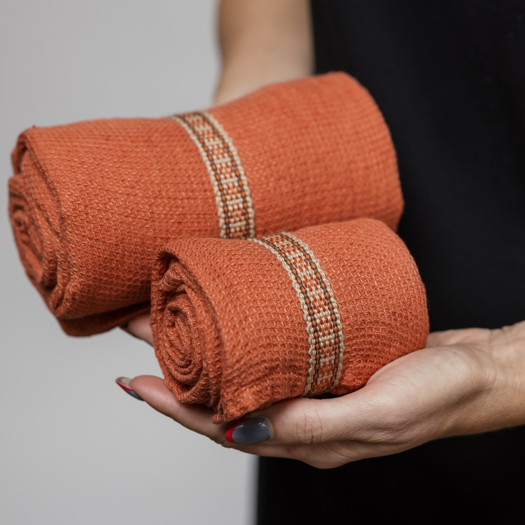 Lininis rankšluostis Terakota