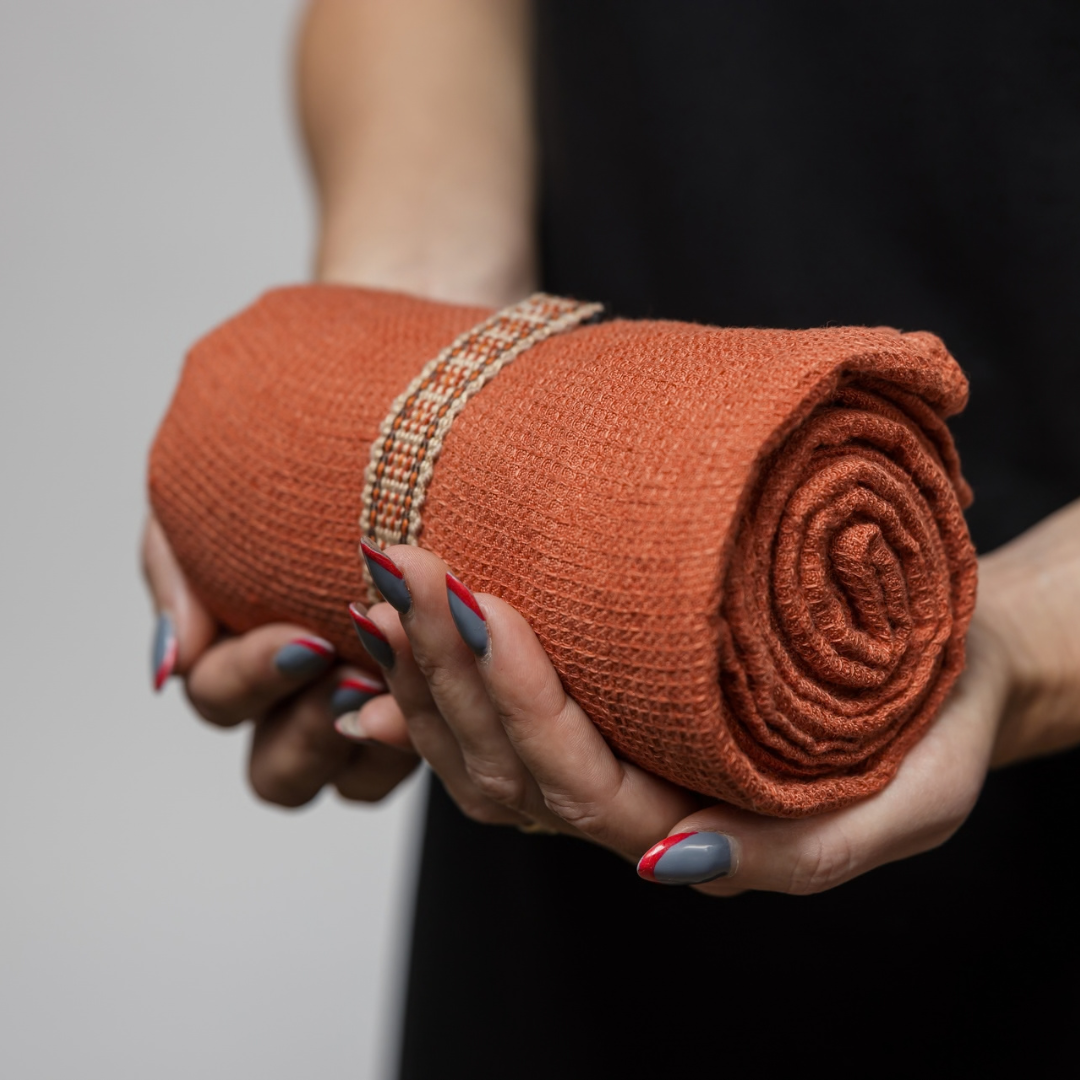 Lininis rankšluostis Terakota