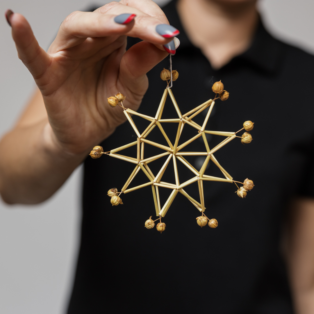 Šiaudinis kalėdinis žaisliukas Žvaigždė