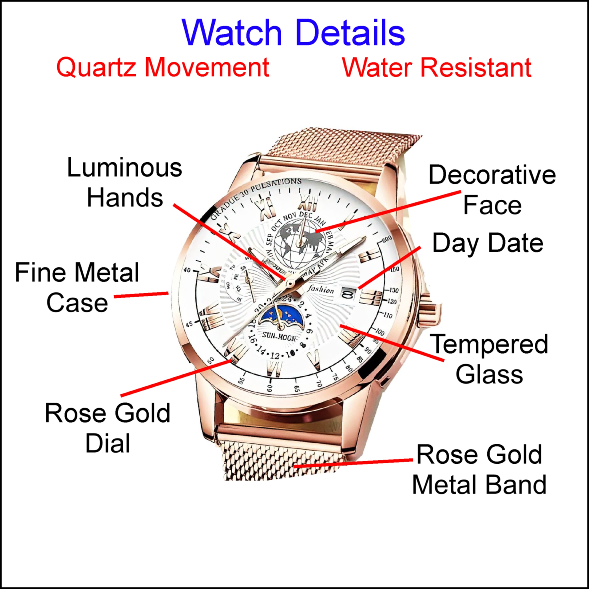 HX Rose Gold Pen & Watch Set