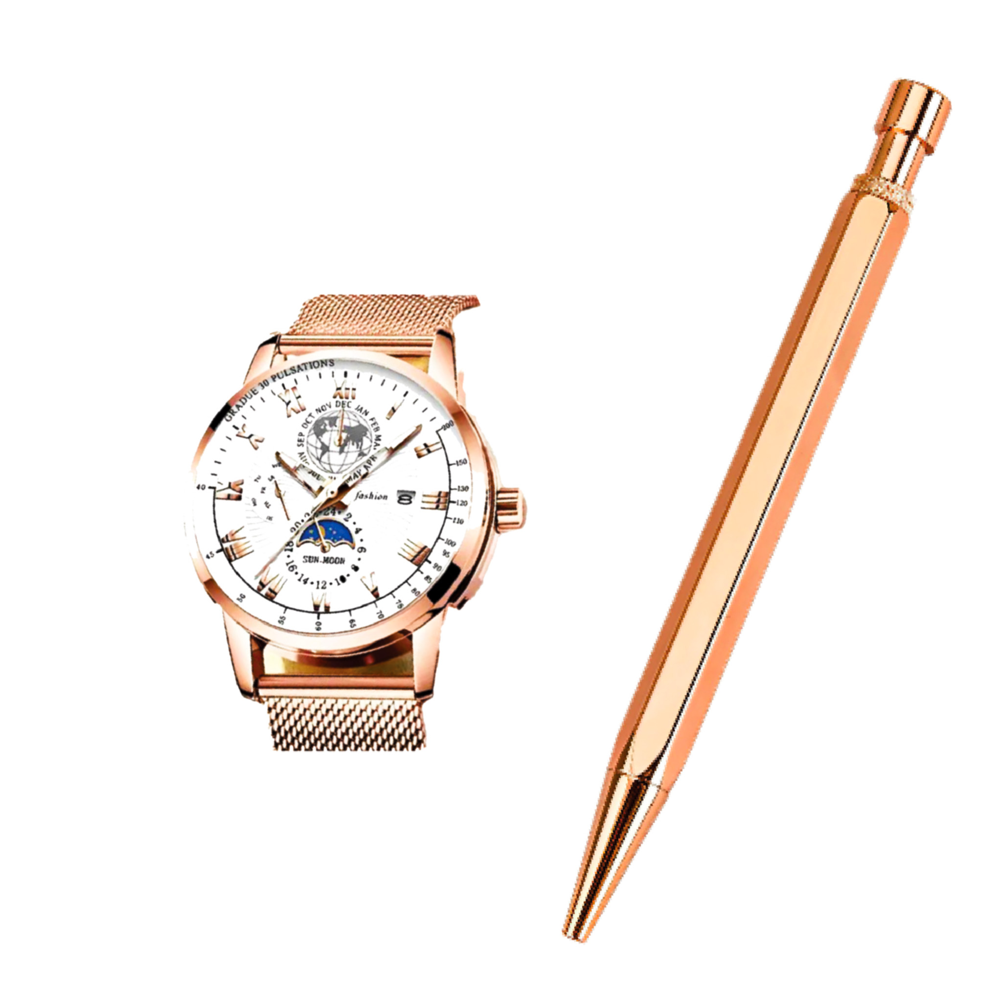 HX Rose Gold Pen & Watch Set