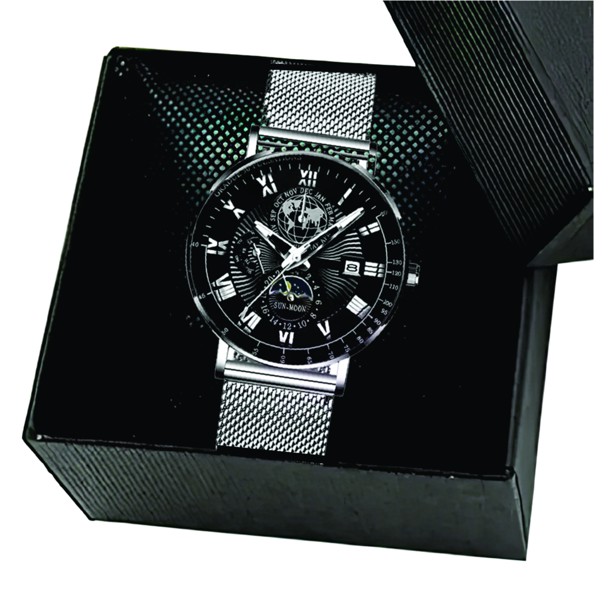 Silver Illusion Pen & Watch Set