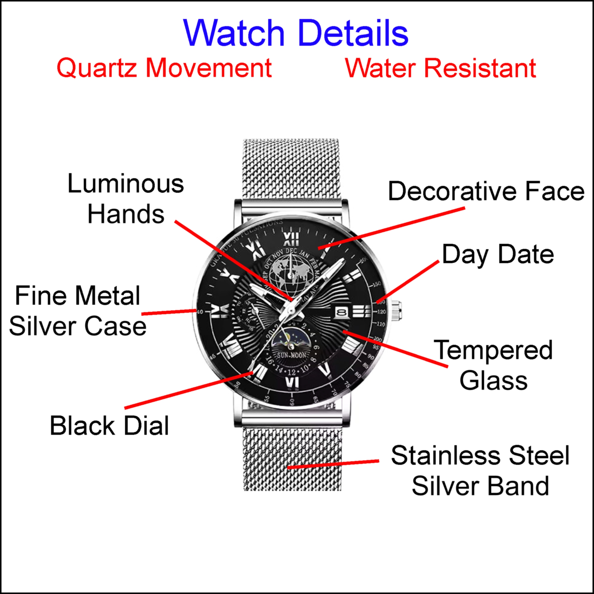 Silver Illusion Pen & Watch Set