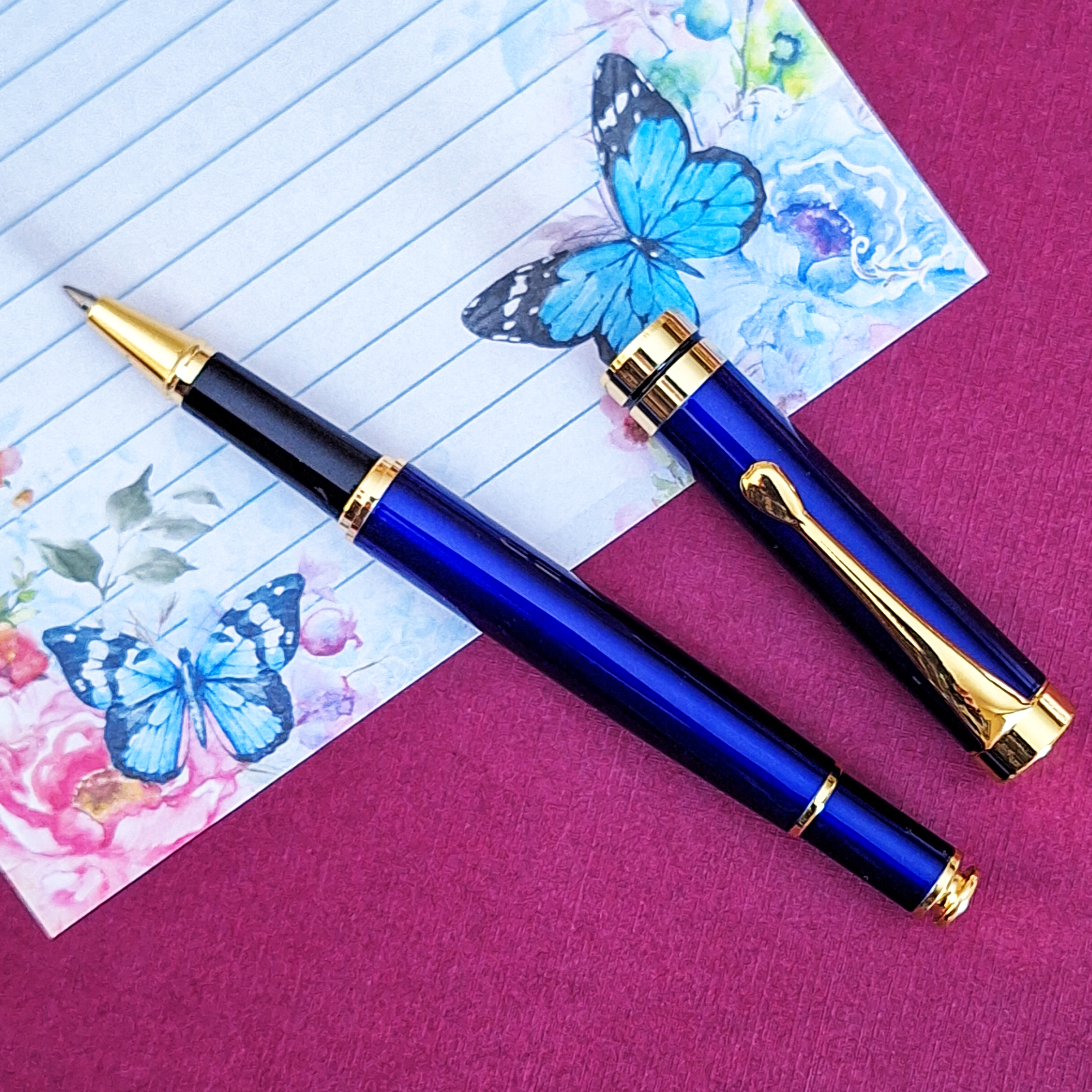 5 Mirrored Indigo Pen Sets