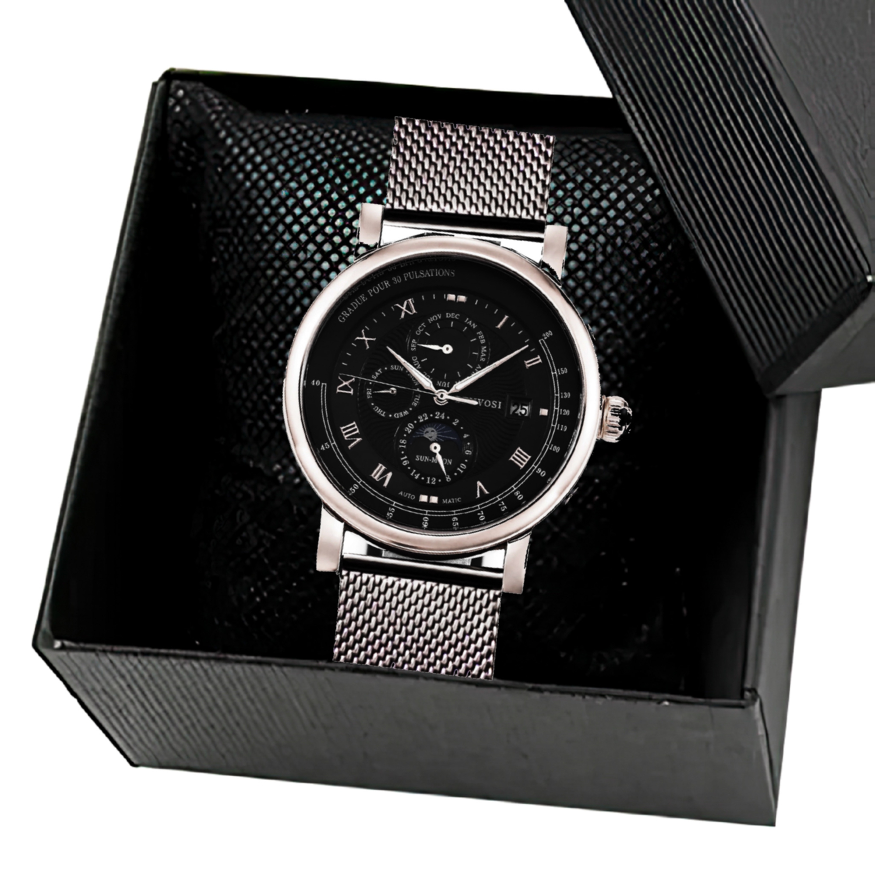 Silver Illusion Pen & Watch Set