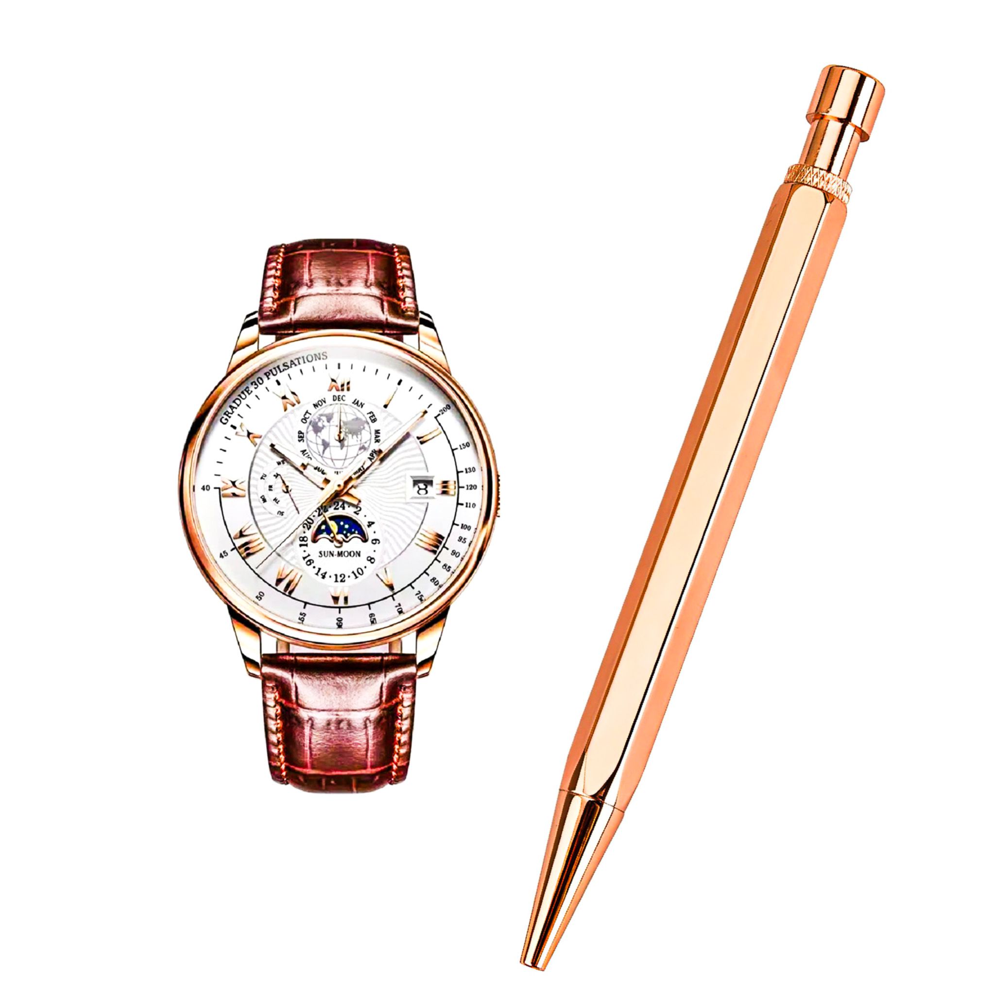 HX Rose Gold Pen & Watch Set (B)