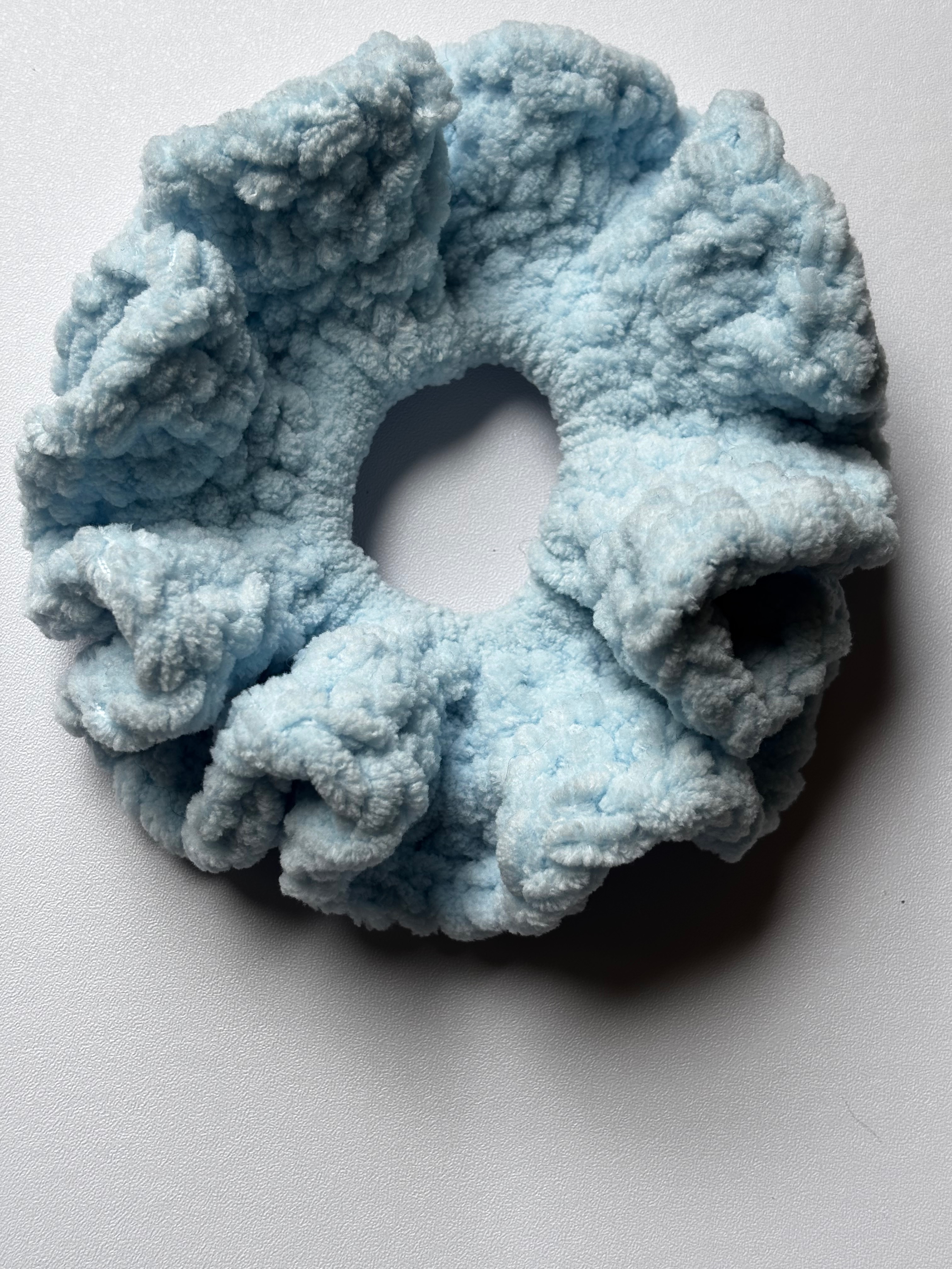 Large Fluffy Blue Scrunchie