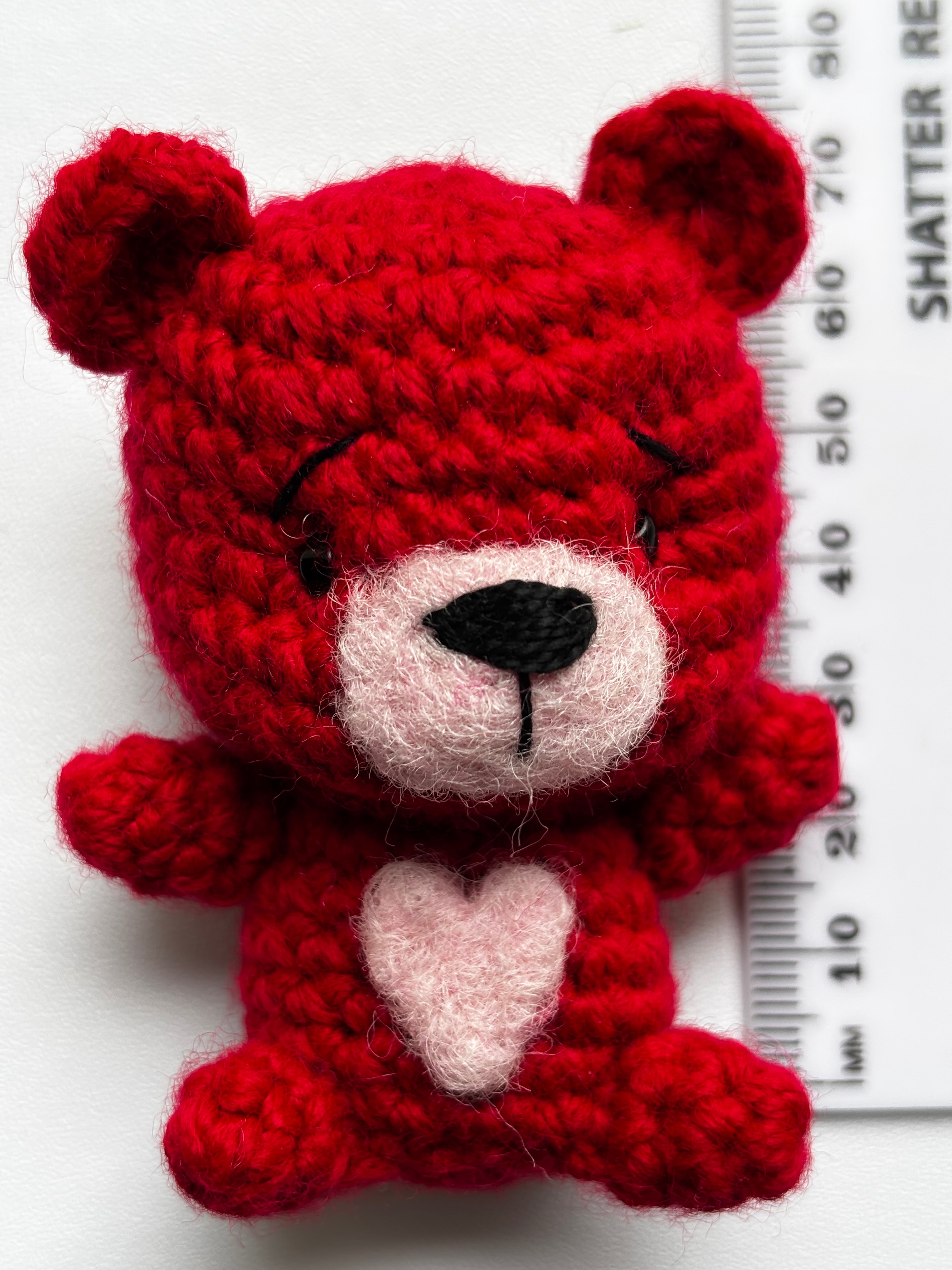 Handmade Crochet Red Bear