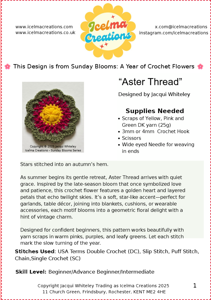 FREE Crochet Pattern: Aster Thread 