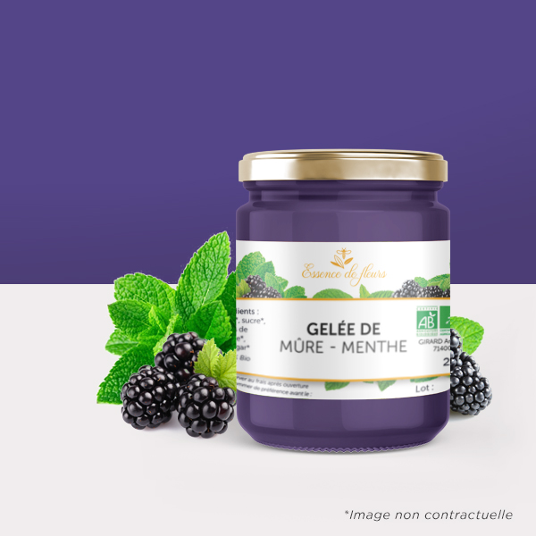 Gelée bio de mûre / menthe  - 200 g