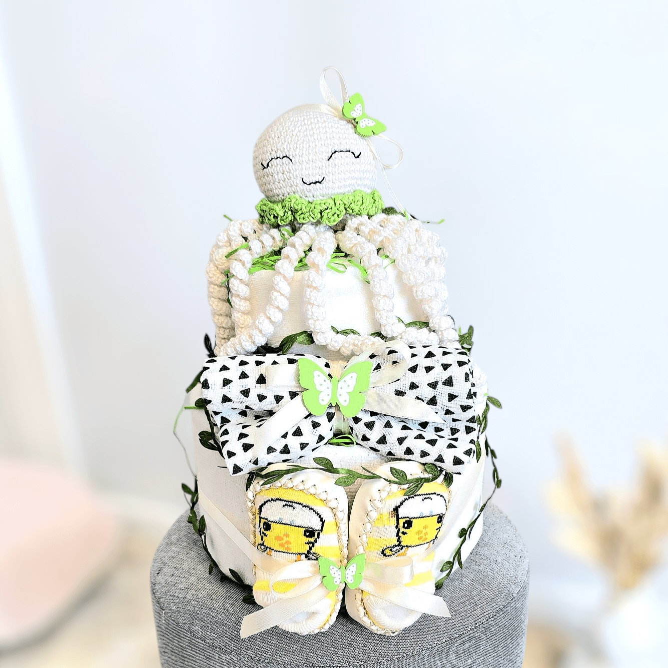 Sauskelnių tortas "Rankų darbo aštuonkojis"