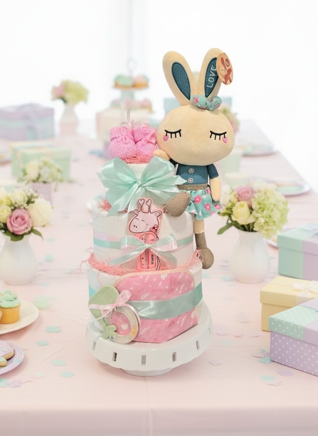 Sauskelnių tortas "Zuikutė"