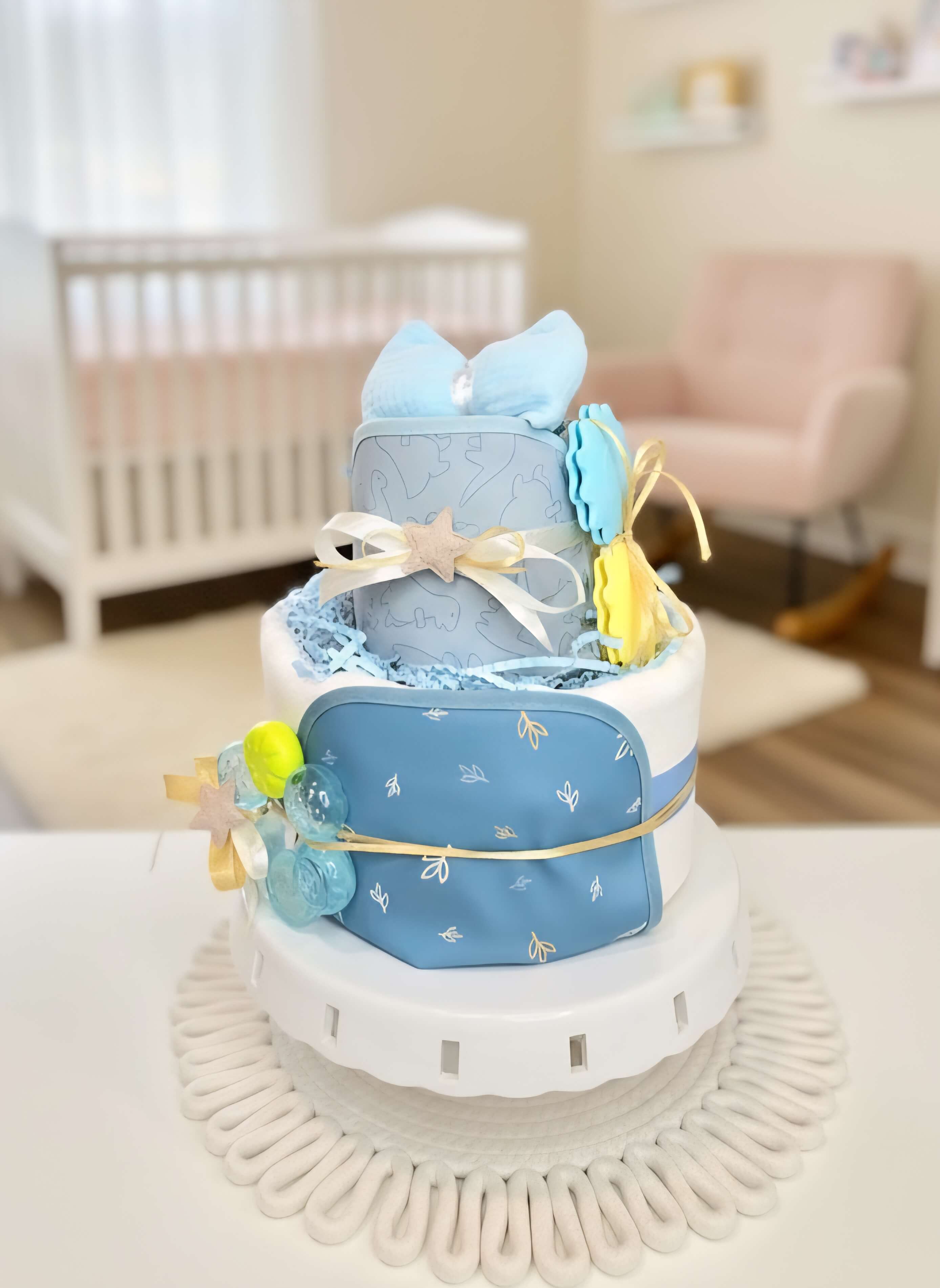 Sauskelnių tortas "Mėlynas kaspinėlis"