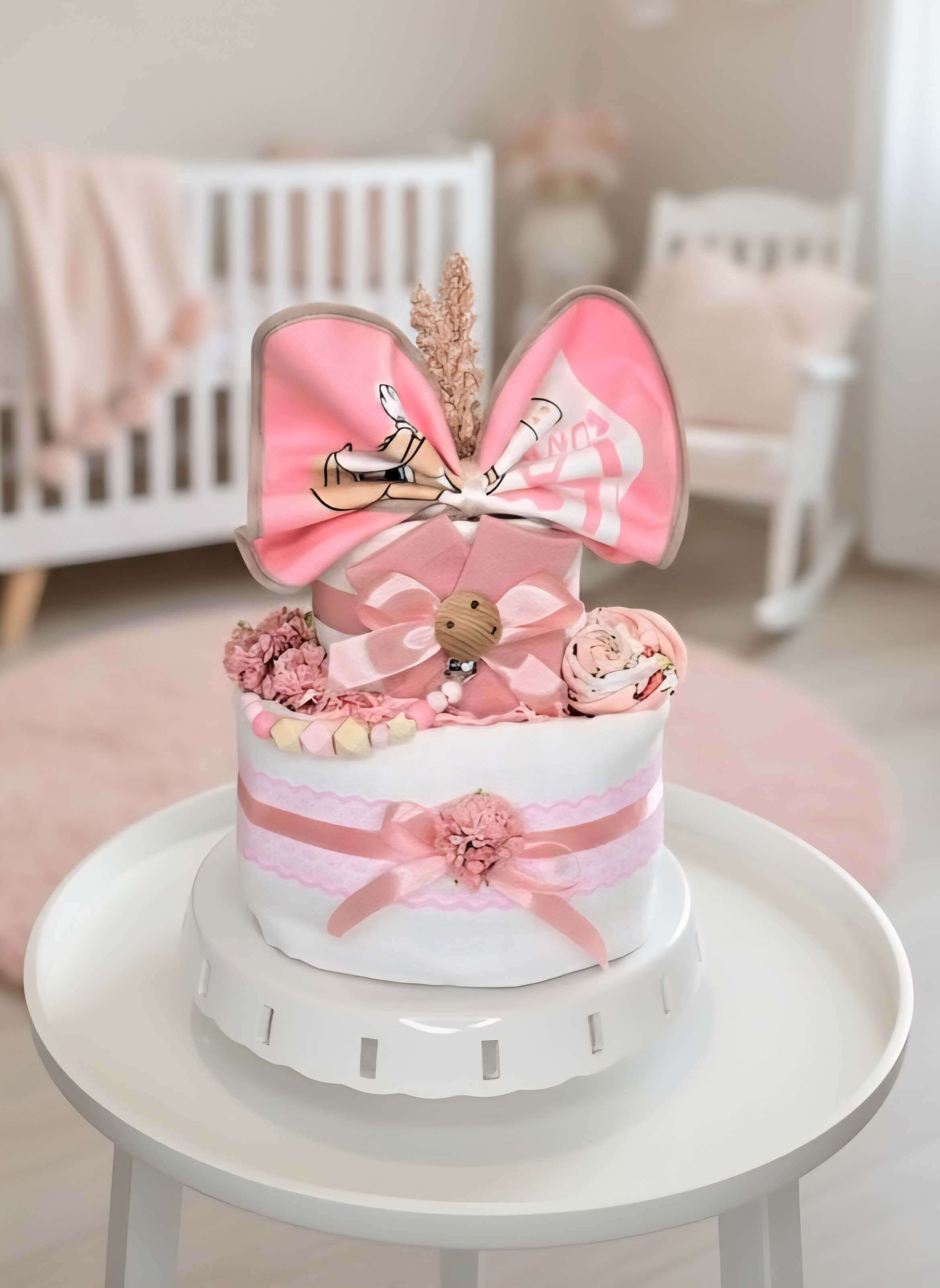 Sauskelnių tortas mergaitei "Kaspinėlis"