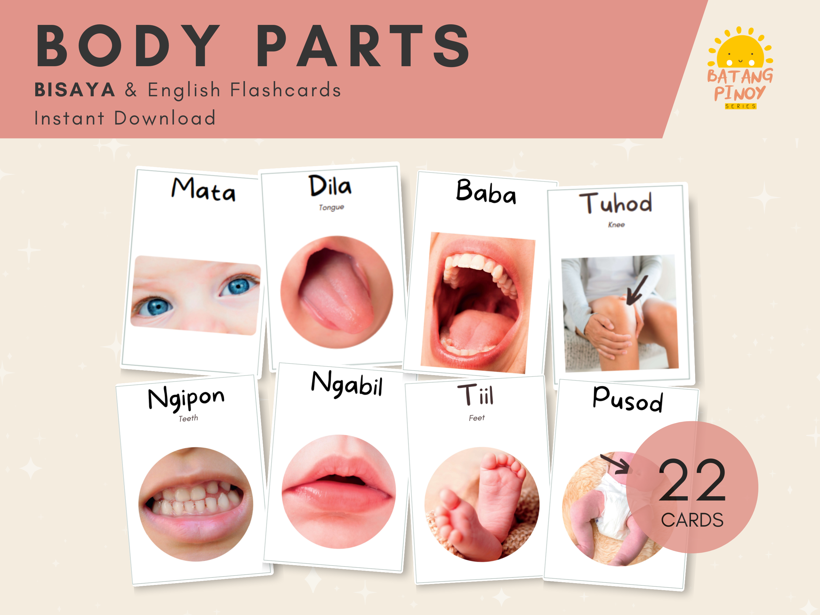Body Parts Bisaya Flashcards