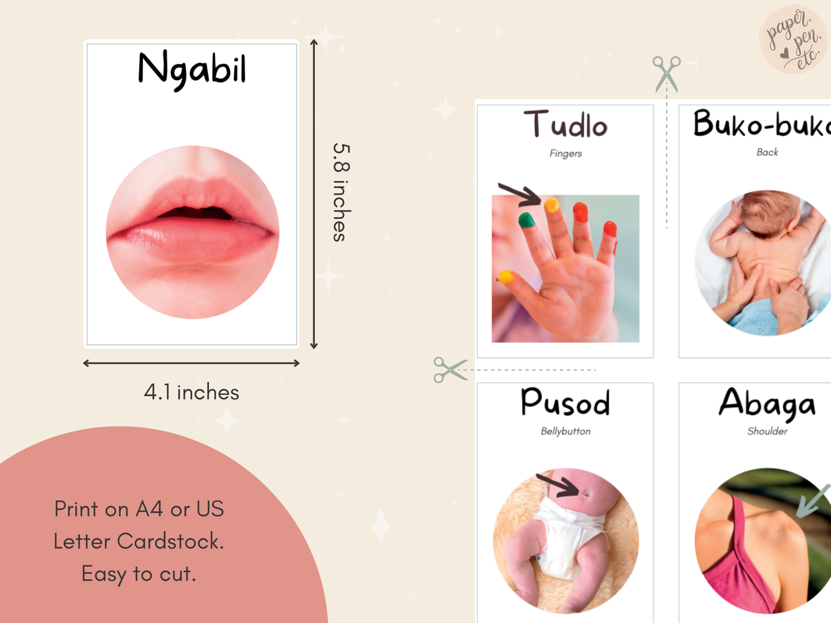 Body Parts Bisaya Flashcards