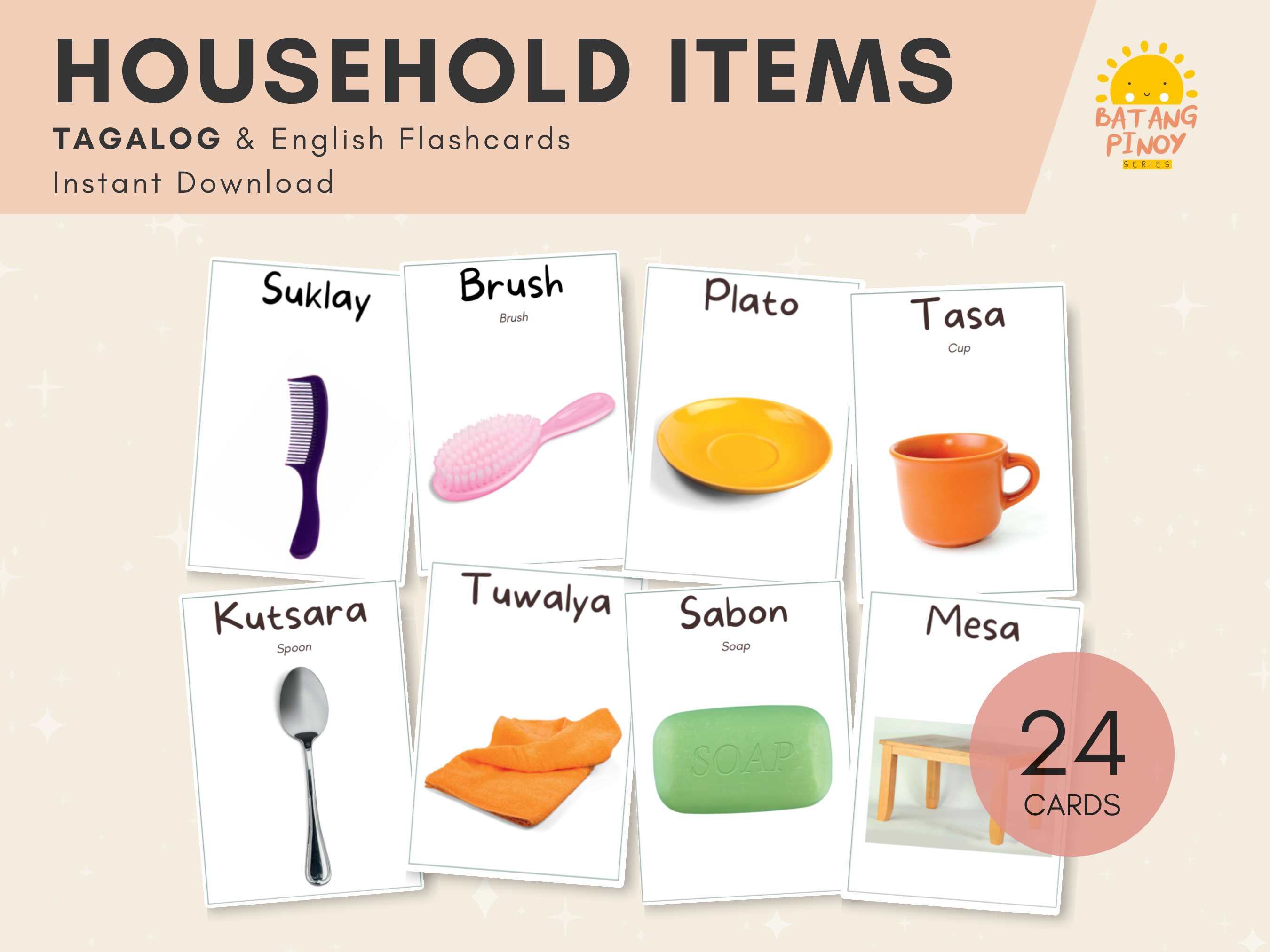 Household Items Tagalog Flashcards