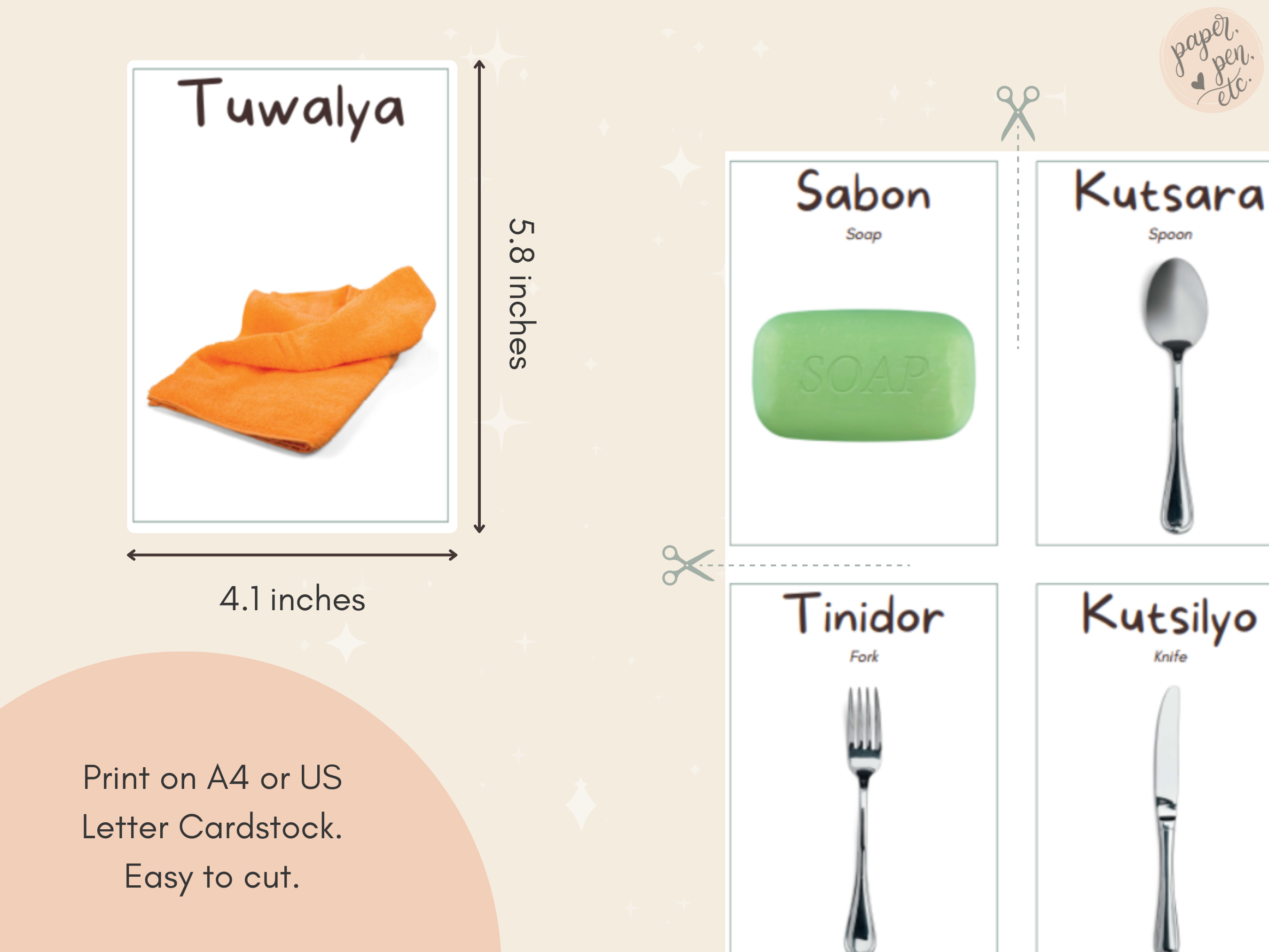 Household Items Tagalog Flashcards