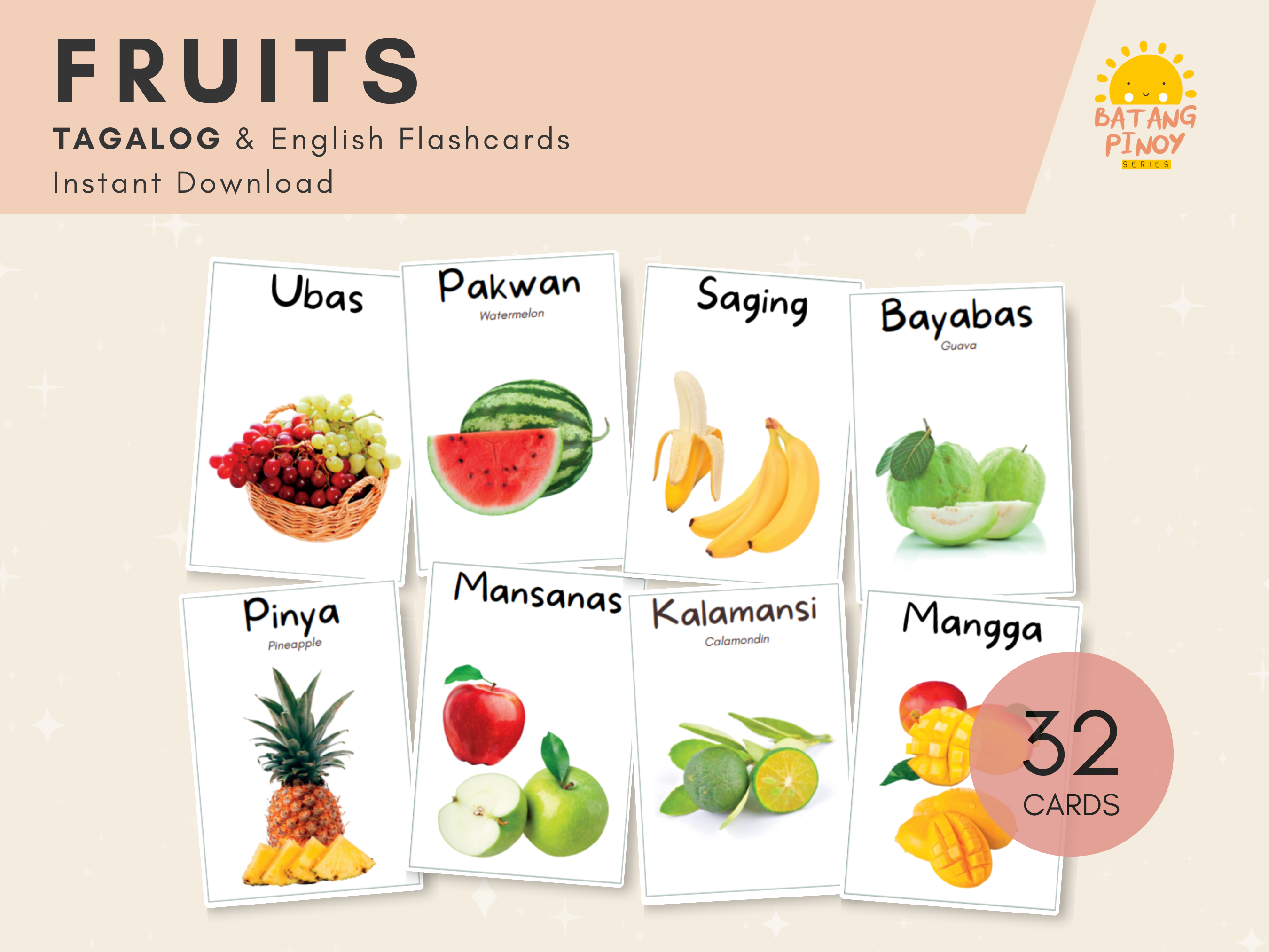 Fruits Tagalog Flashcards