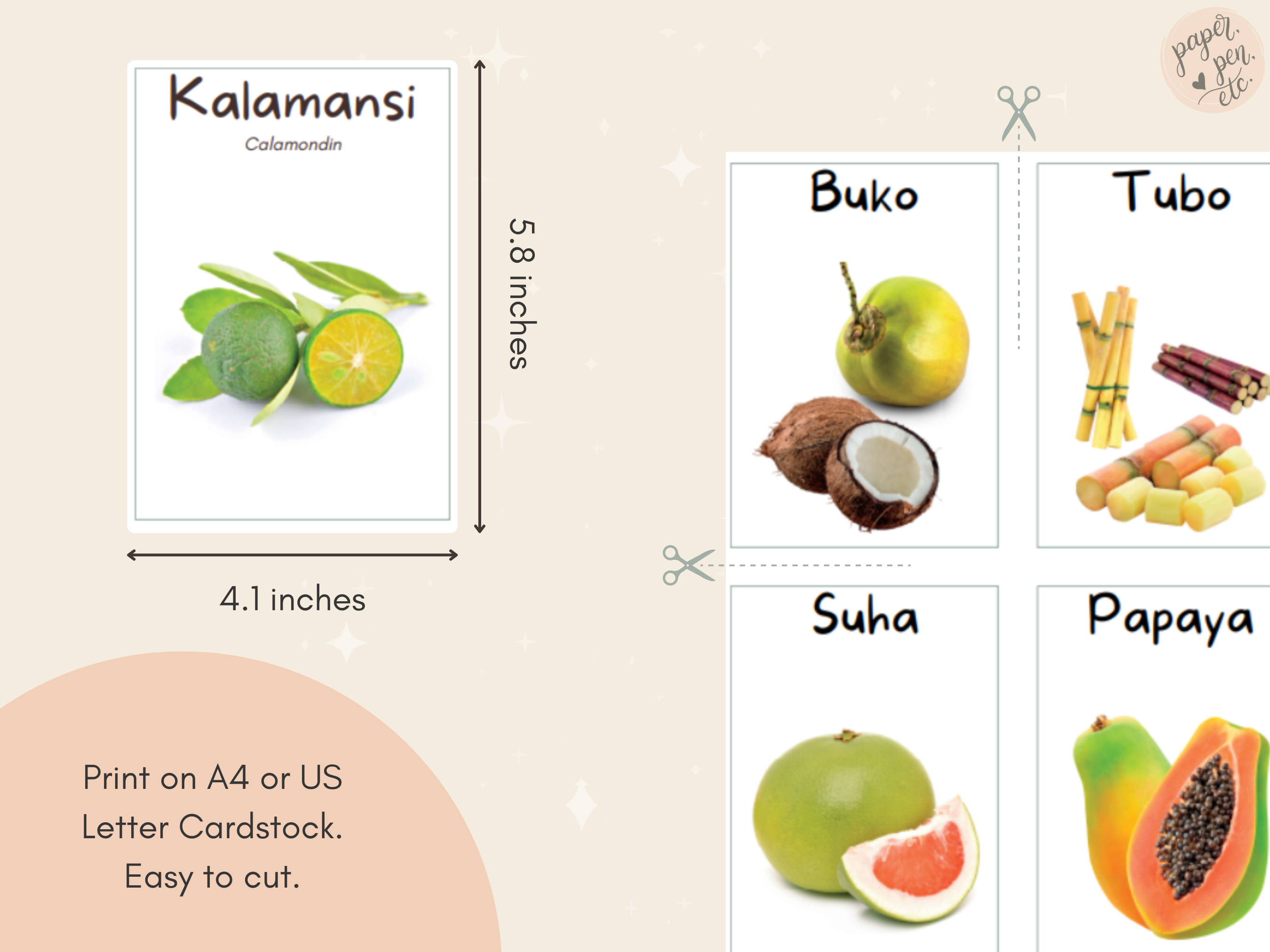 Fruits Tagalog Flashcards