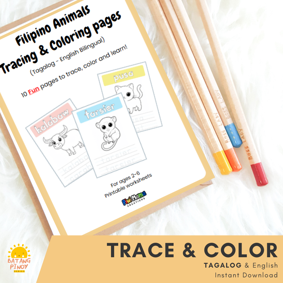 Filipino Animal Tracing & Coloring Pages