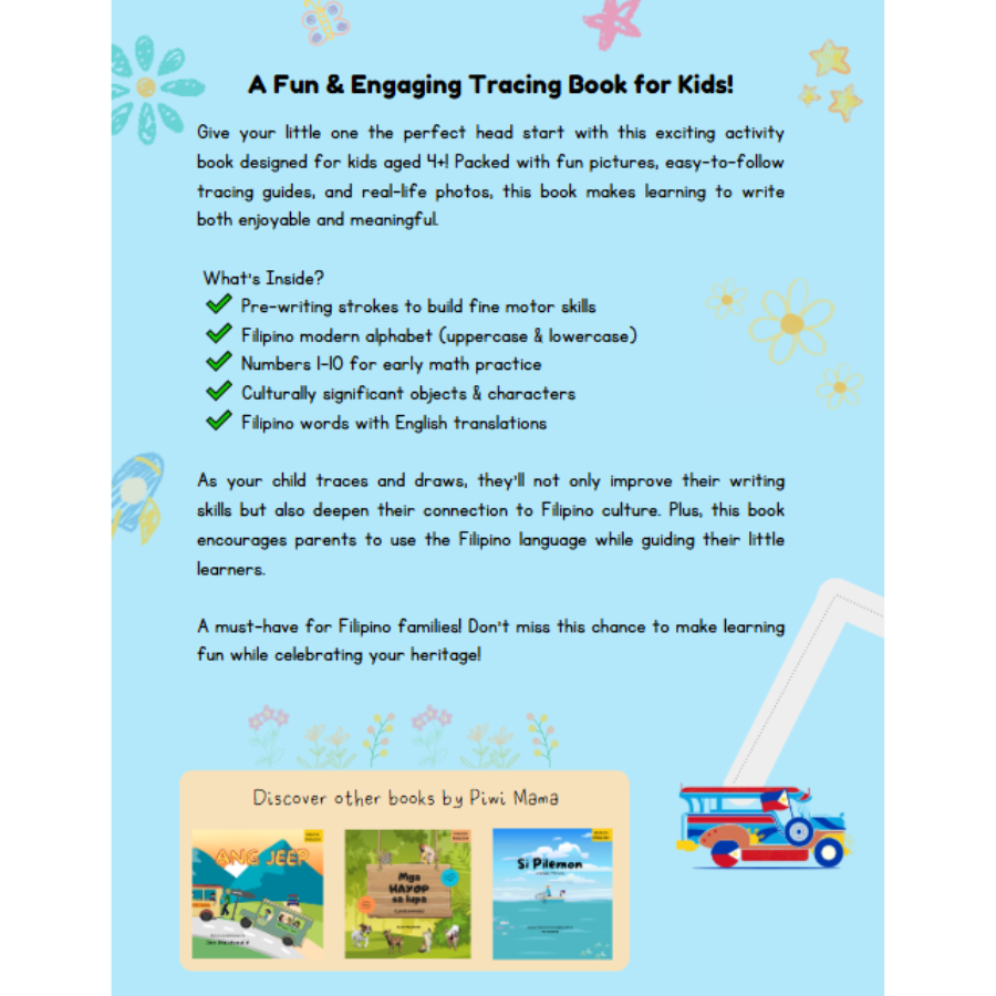 Unang Hakbang sa Pagsulat: Tracing letters and numbers in Filipino (with English Translation) 