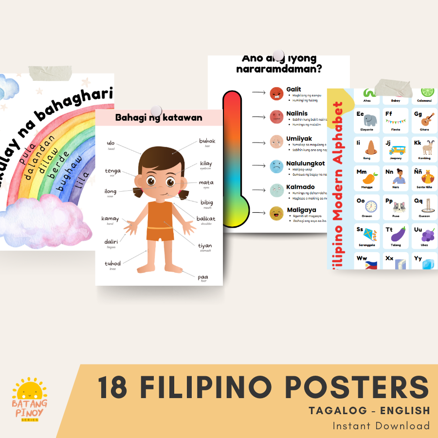 18 Printable Educational Posters for Kids + Monthly Guide | Filipino & English