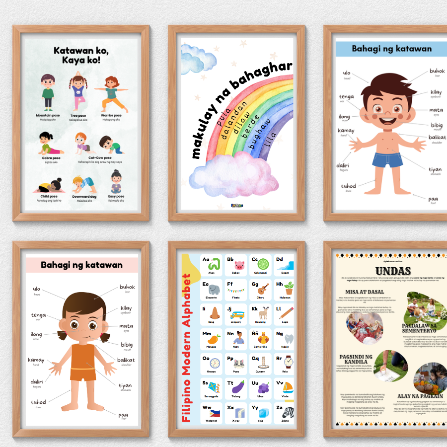 18 Printable Educational Posters for Kids + Monthly Guide | Filipino & English