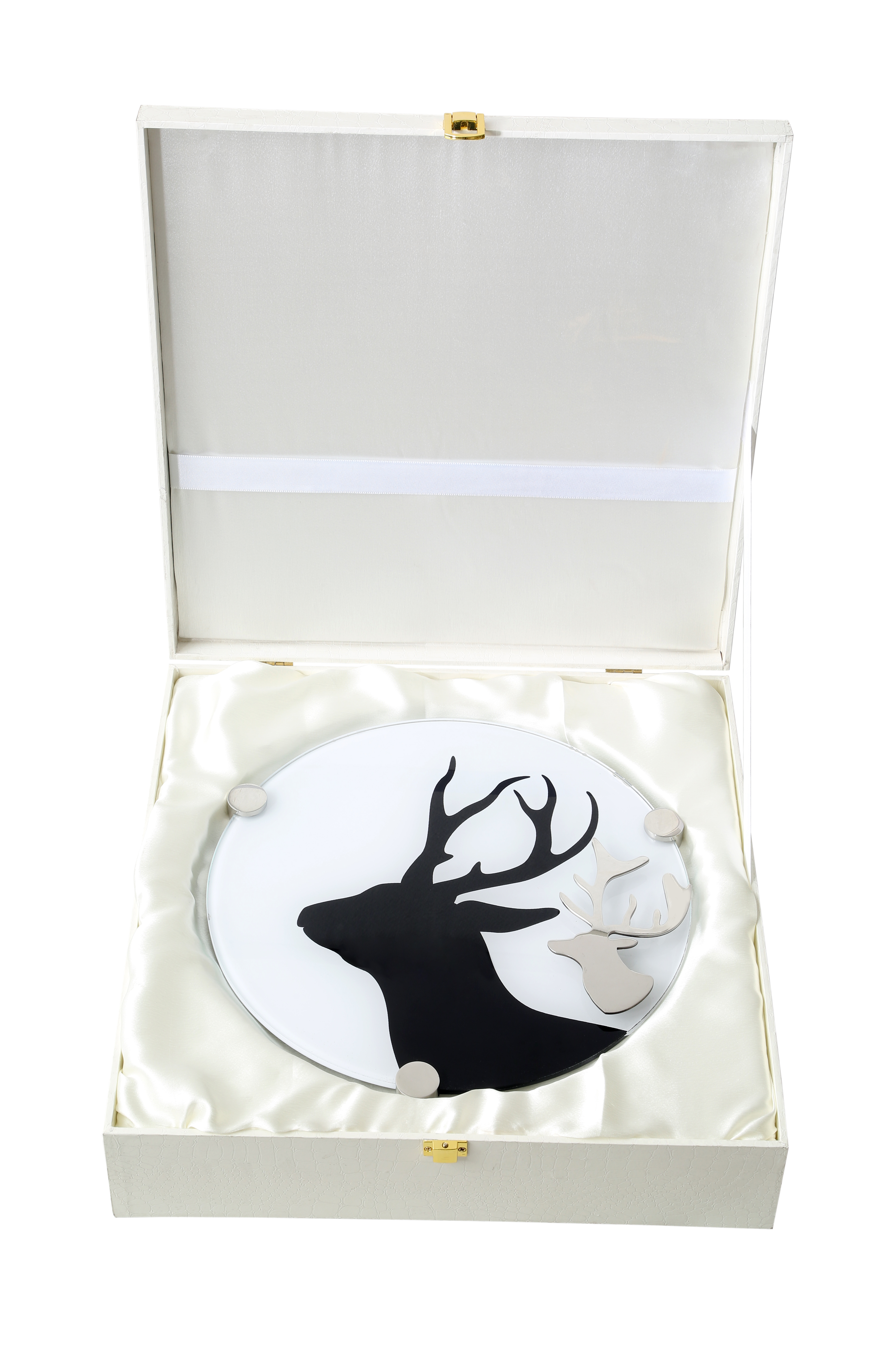 Tempered Glass & stainless steel platter