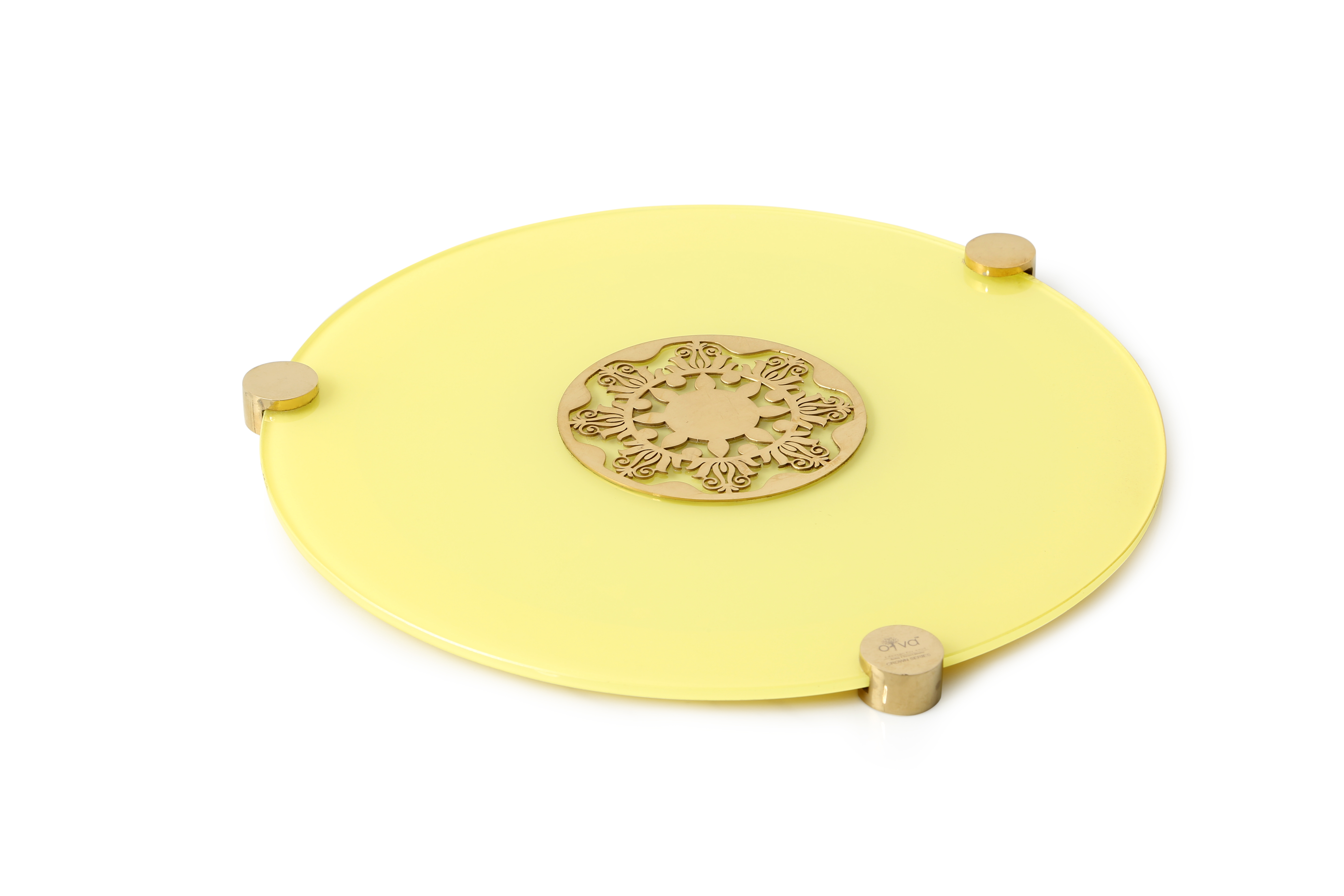Tempered Glass and stainless Steel platter